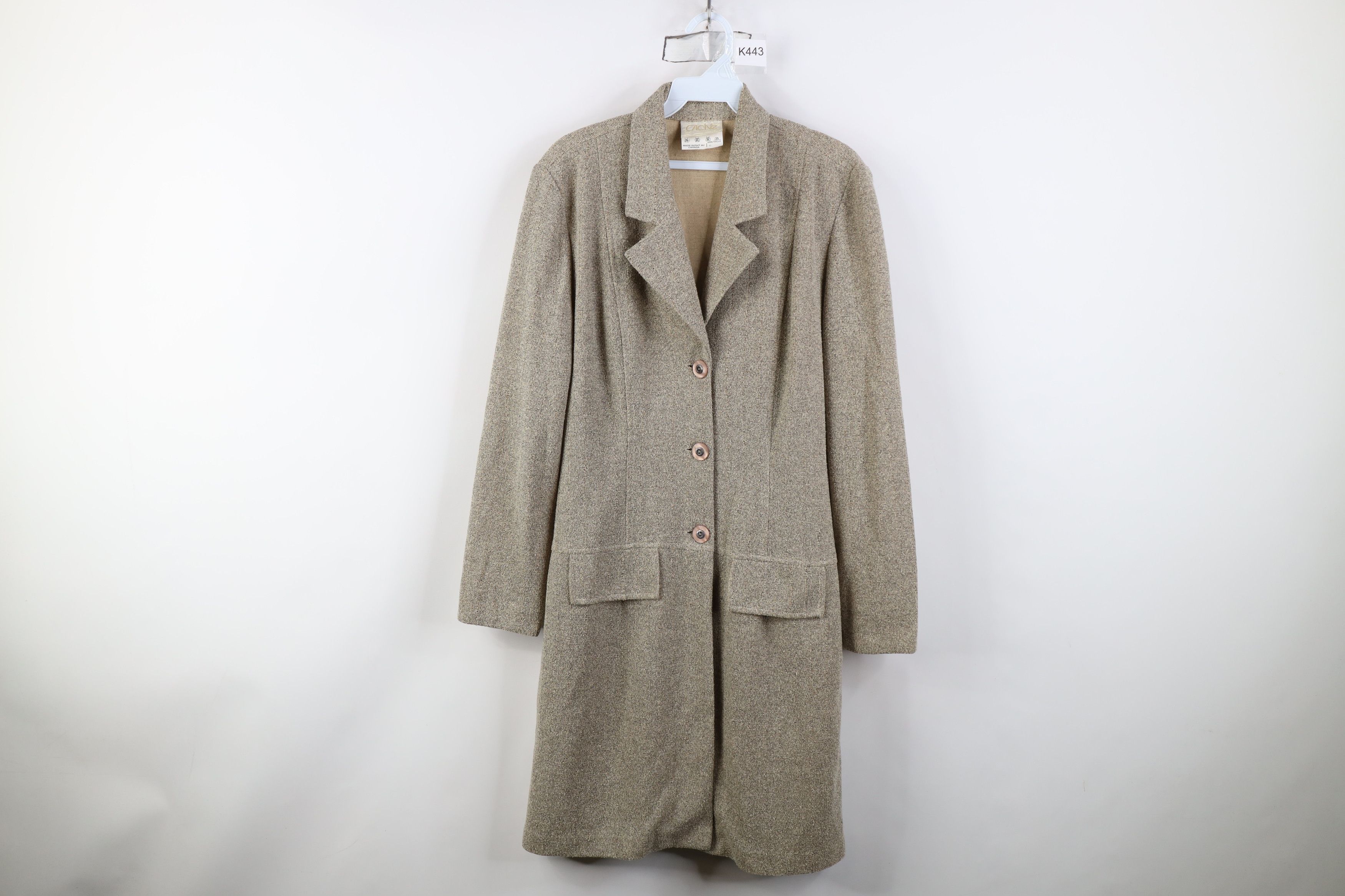 Vintage Vintage 90s Cache Cotton Blend Knit Button Jacket Coat Beige Size M / US 6-8 / IT 42-44 - 1 Thumbnail