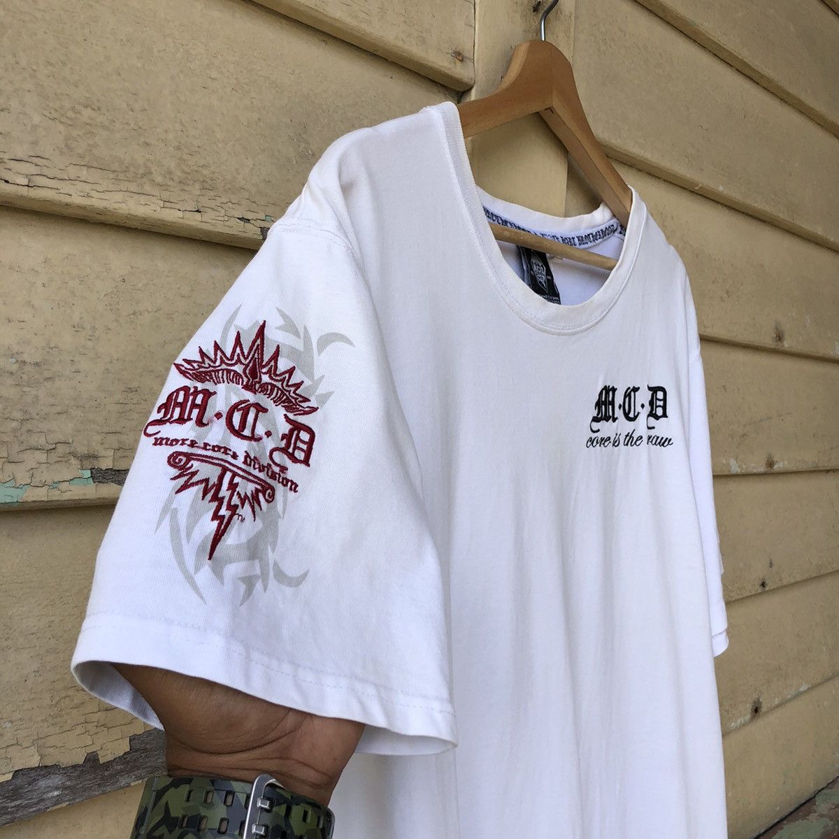 Japanese Brand MCD More Core Division Embroided Tshirt Size US XL / EU 56 / 4 - 5 Thumbnail