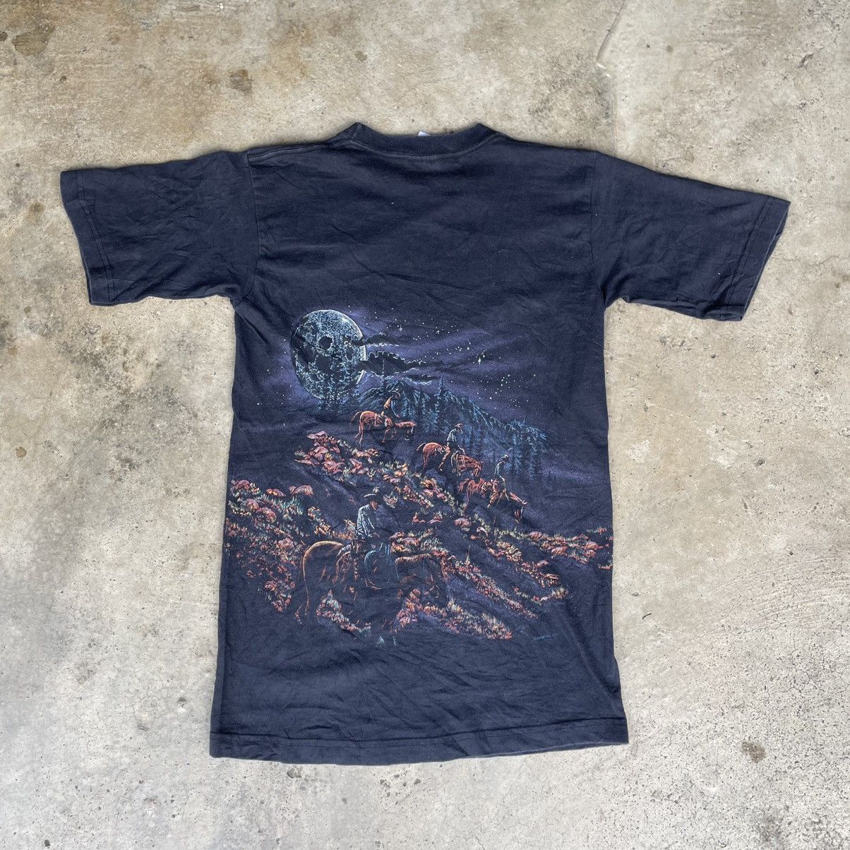 Habitat × Vintage 🔥Vintage 90s Lake Tahoe A Man With A Horse Mirror Print Tee Size US XXS / EU 40 - 2 Thumbnail