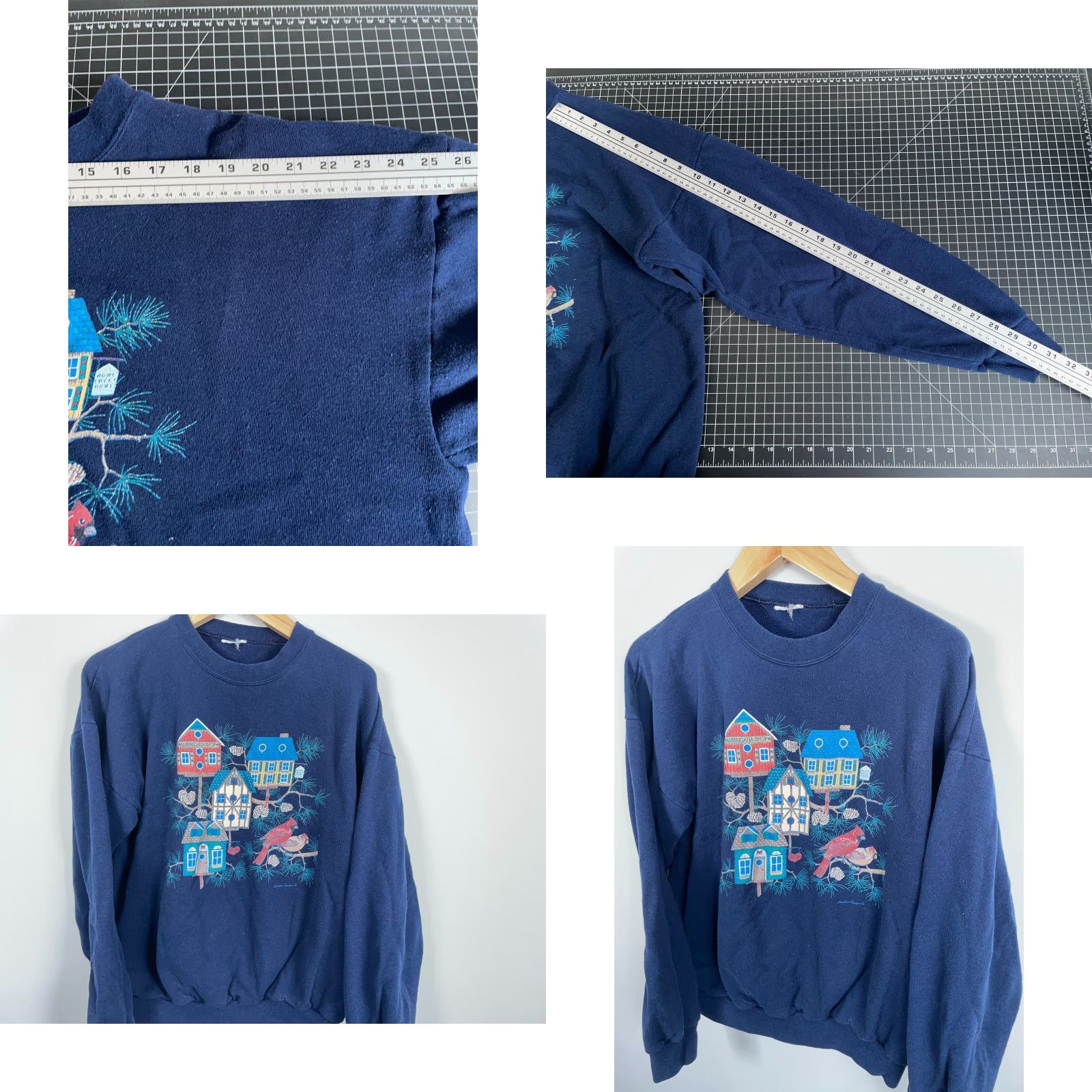 Endless VINTAGE Endless Designs Sweatshirt Blue Crewneck Adult XL Birdhouse 90s Graphic Print Pullover Casual Womens Size XL / US 12-14 / IT 48-50 - 8 Thumbnail
