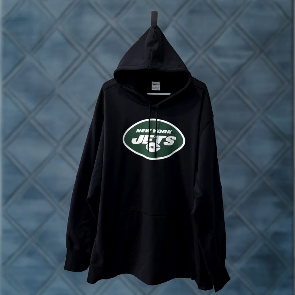 Nike Nike Mens 3XL Hoodie Black NFL Dri Fit Onfield NY Jets Sports Pullover Size US XXL / EU 58 / 5 - 1 Thumbnail