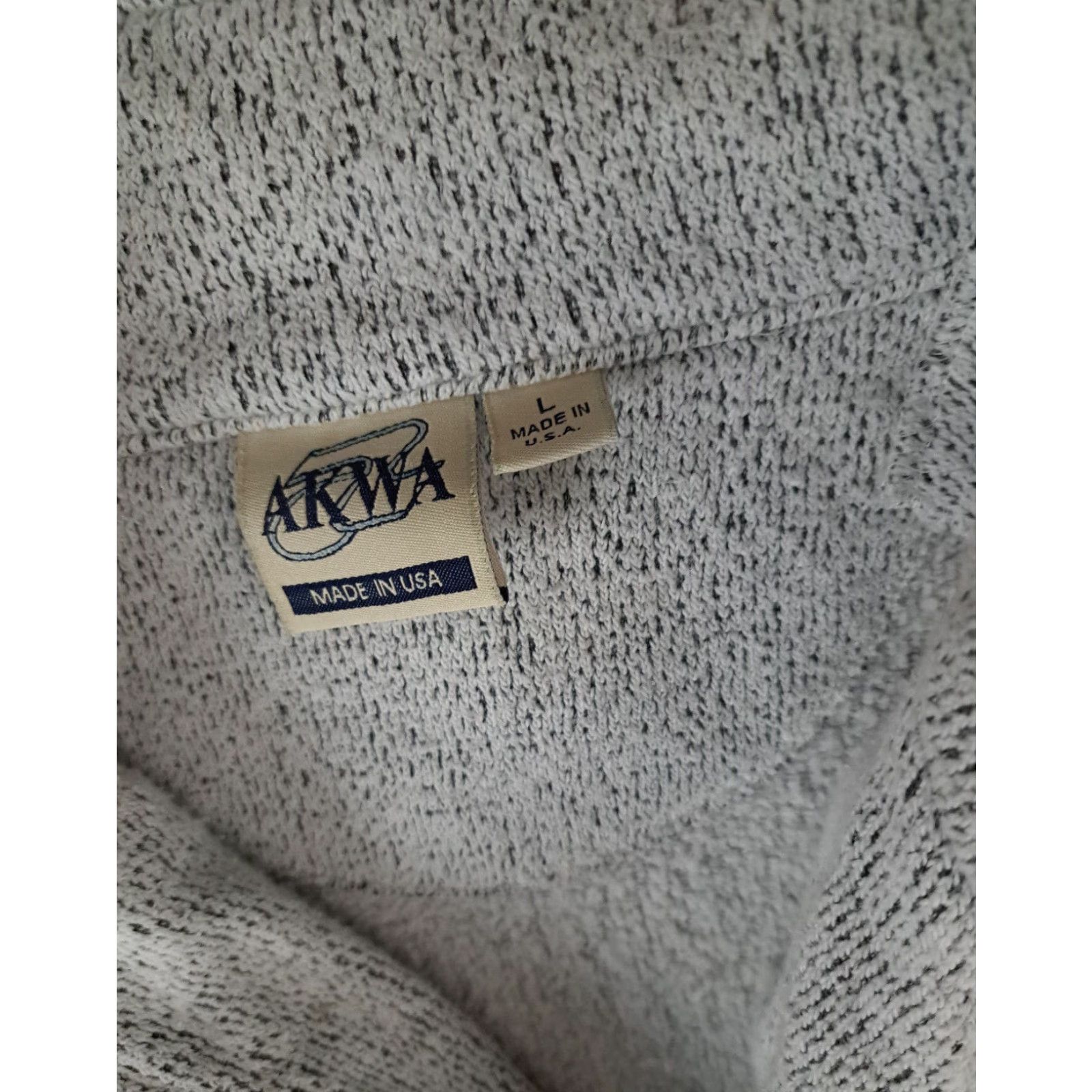 CLOT VINTAGE AKWA Large 1/4 Zip USA Made Unisex Adults Sweater Gray 27in long 24in pit to pit Size US L / EU 52-54 / 3 - 6 Thumbnail