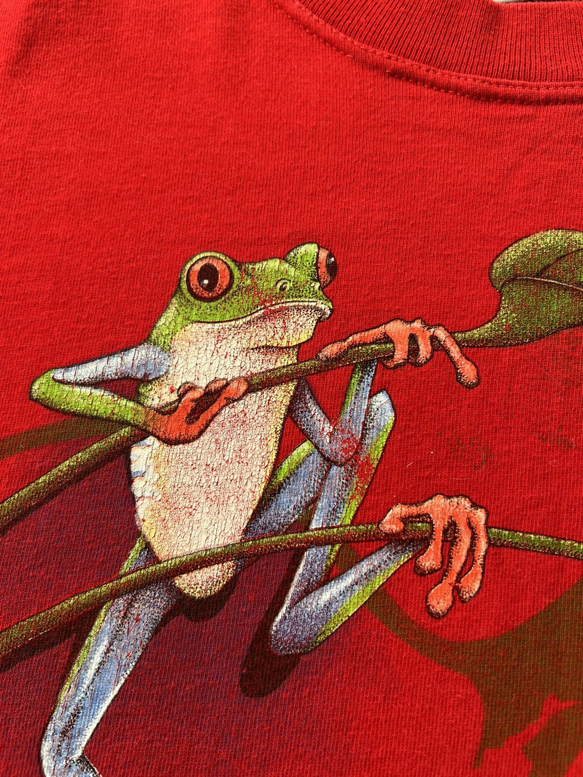 Vintage Vintage 1991 Harlequin Frog Ken Drewke Nature Red T-shirt Size US XL / EU 56 / 4 - 4 Thumbnail