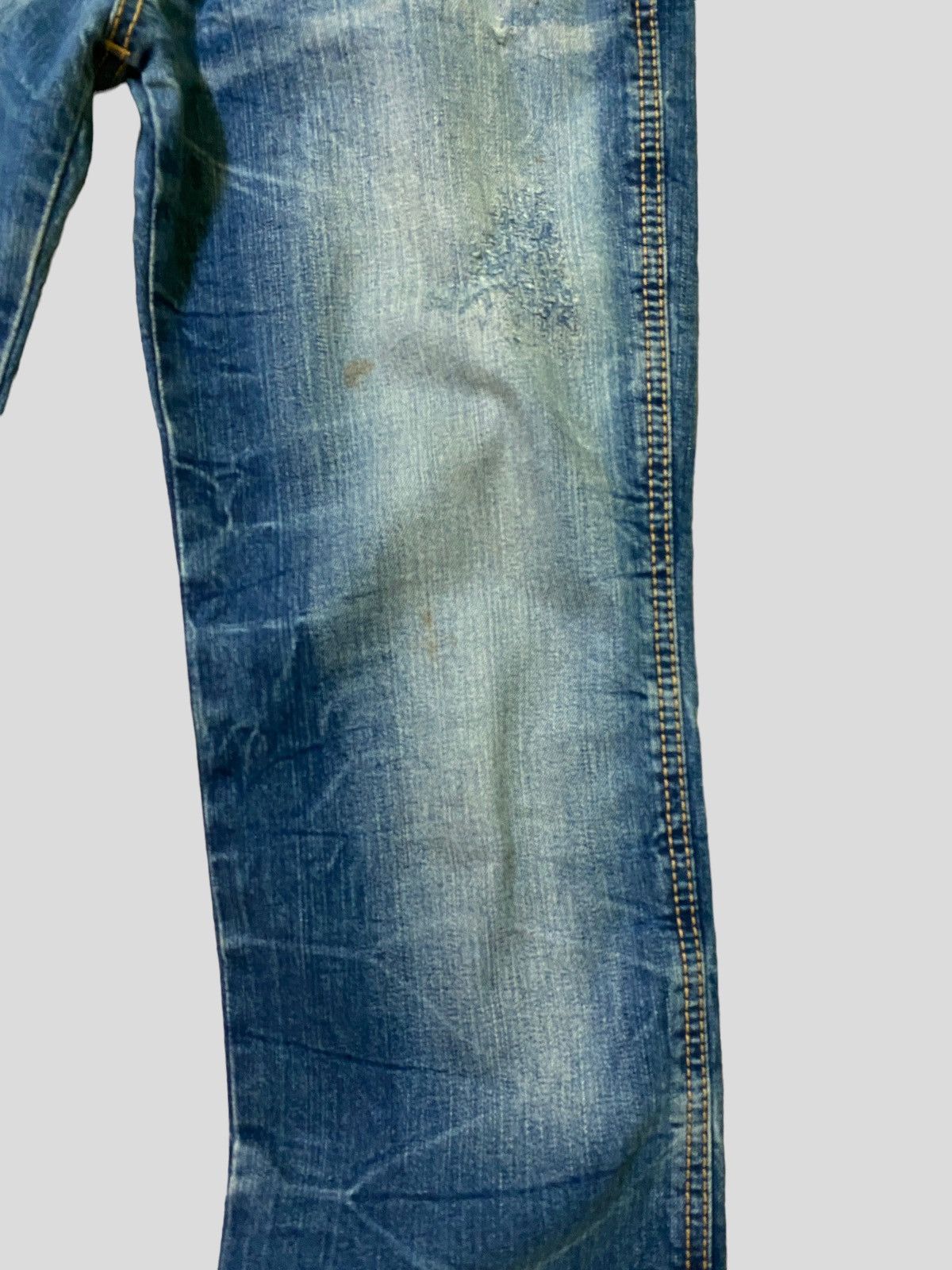 Hysteric Glamour × Japanese Brand × Vintage VINTAGE CO & LU YELLOW EMBROIDERED SPELL OUT DENIM JEANS Size US 30 / EU 46 - 6 Thumbnail