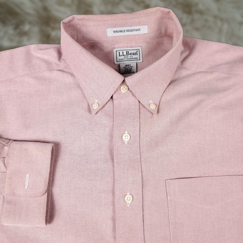Vintage LL Bean Shirt Mens 17.5 Red Button-Up Long Sleeve Casual Size US XL / EU 56 / 4 - 1 Thumbnail