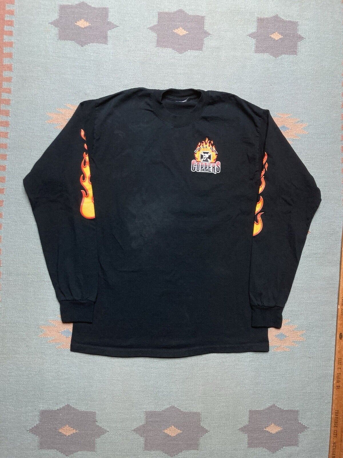 Vintage t shirt motor city coppers flames skull cross grunge goth L Size US L / EU 52-54 / 3 - 3 Thumbnail