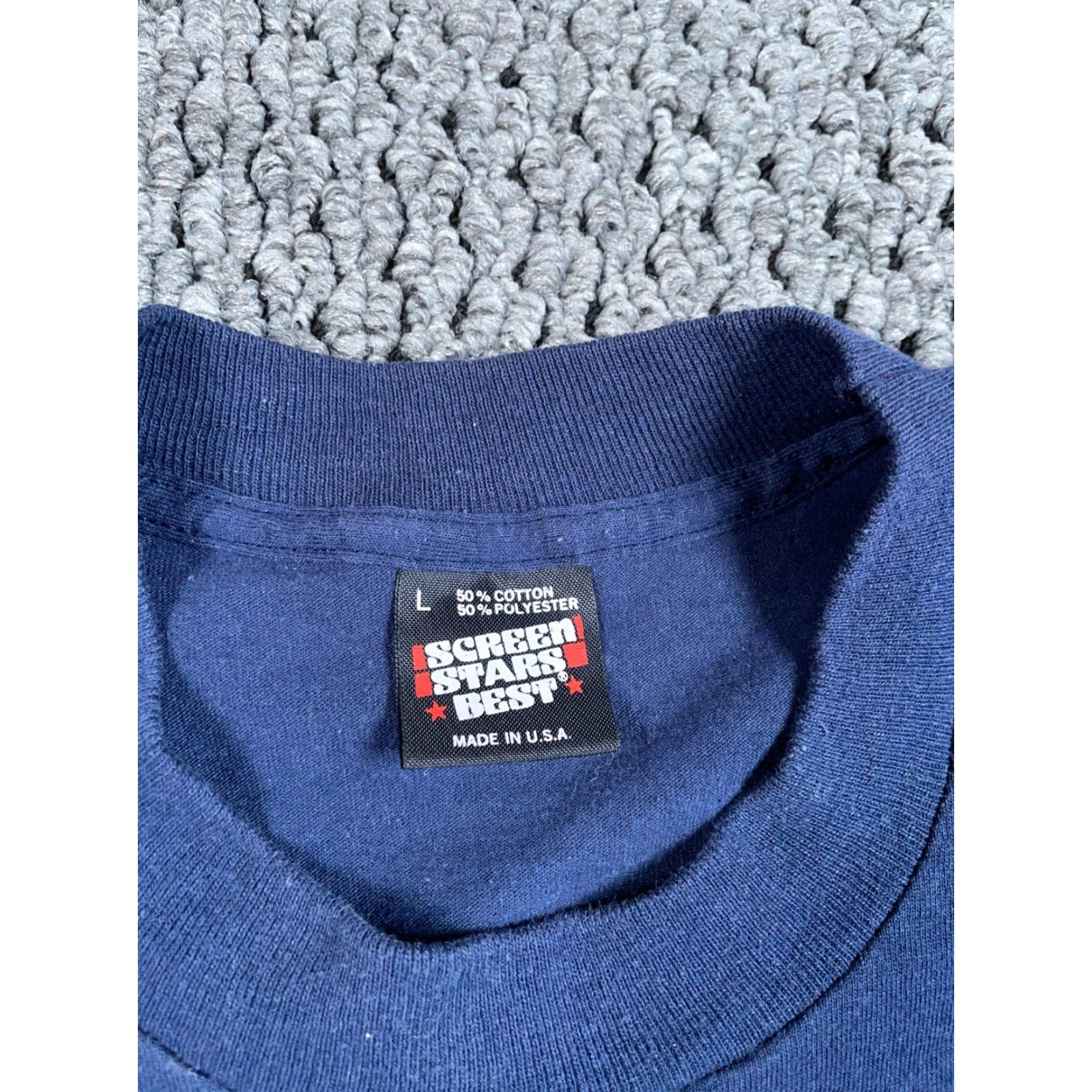 Vintage VTG 90s John Glenn Blue Pride T-Shirt Adult Large Men Bay City Michigan Screen Stars Best Brand Vintage Shirt Mens 90s Retro City Hipster Size US L / EU 52-54 / 3 - 3 Thumbnail