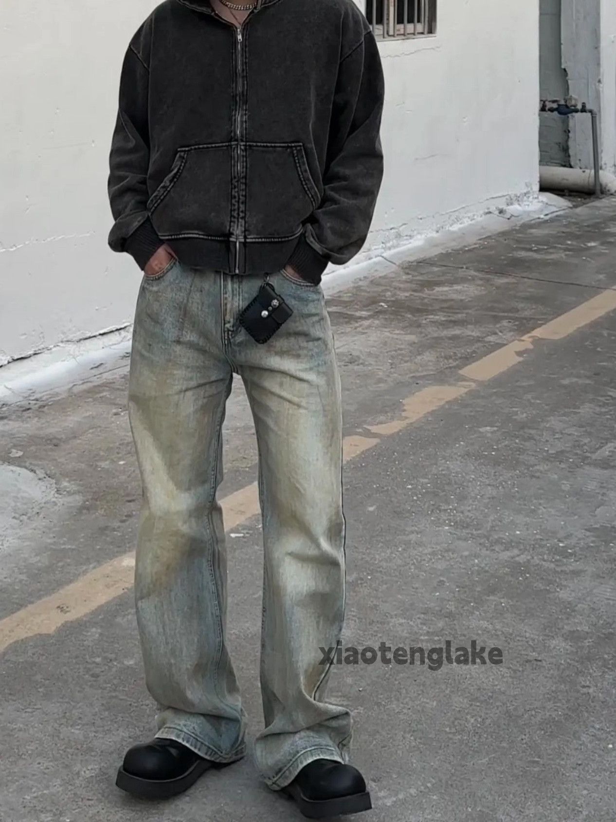 Jean × Vintage washed faded loose baggy stain rusty stain jeans Size US 32 / EU 48 - 9 Thumbnail