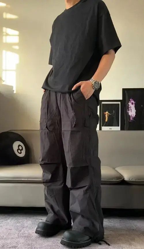 VIBE faded pleated baggy cargo pants Size US 32 / EU 48 - 4 Thumbnail