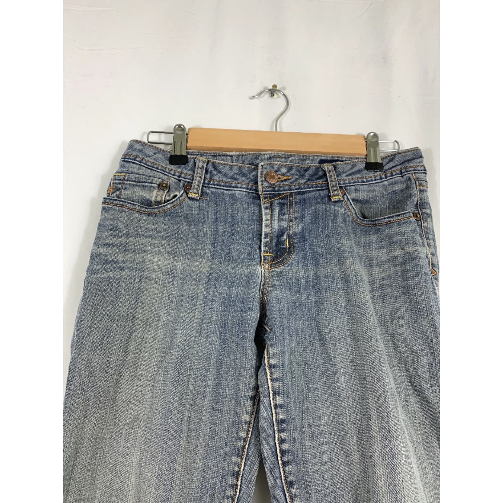 Vintage Seven7 Womens Size 30 Light Wash Flare Low Rise Jeans 33 Inseam Denim Blue Shirts? Size 30" / US 8 / IT 44 - 6 Thumbnail