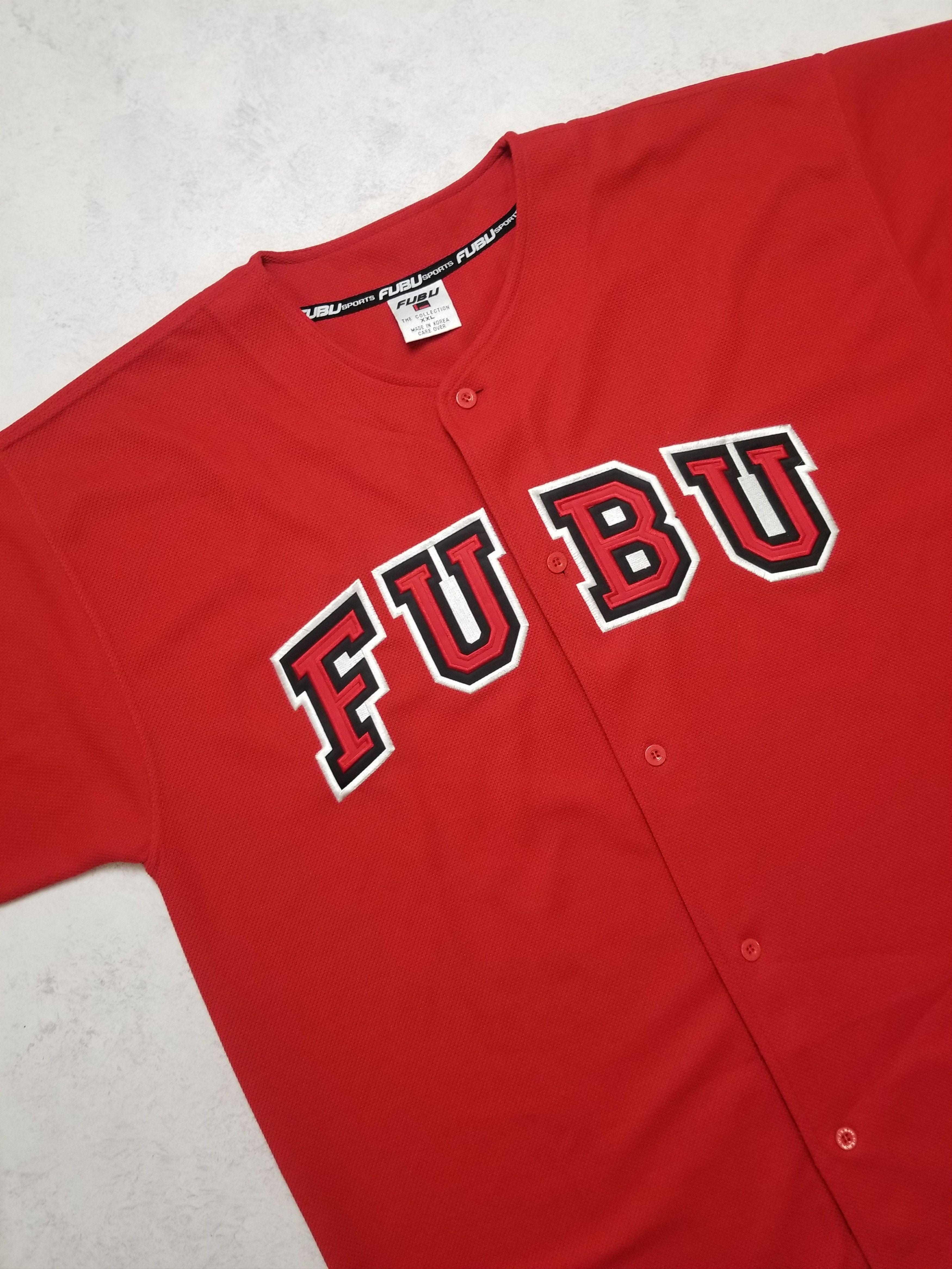 Fubu Vintage Y2K FUBU Sports Red Baseball Stitched Hip Hop Jersey Size US XXL / EU 58 / 5 - 8 Thumbnail