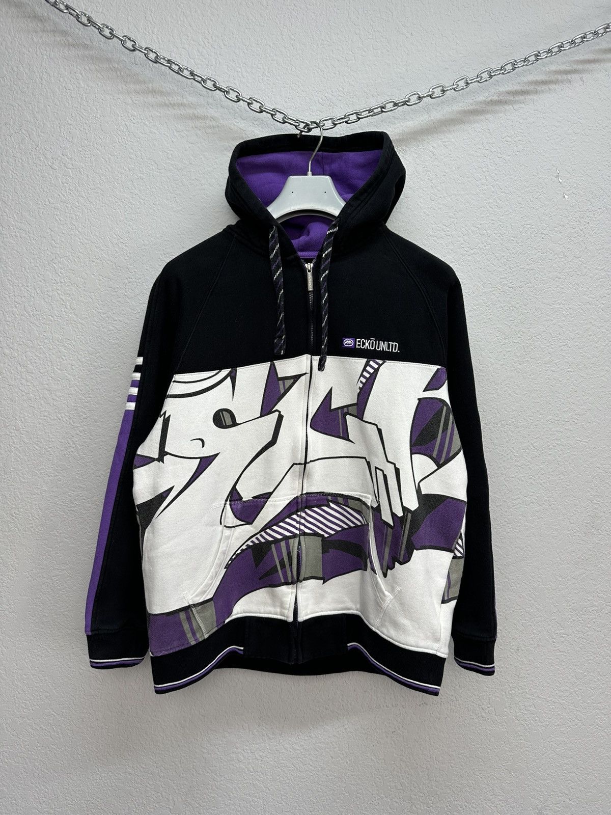 Ecko Unltd. Vintage Y2K Ecko Unltd Boxy Fit Full Zip Over Print Hoodie Size US M / EU 48-50 / 2 - 1 Thumbnail