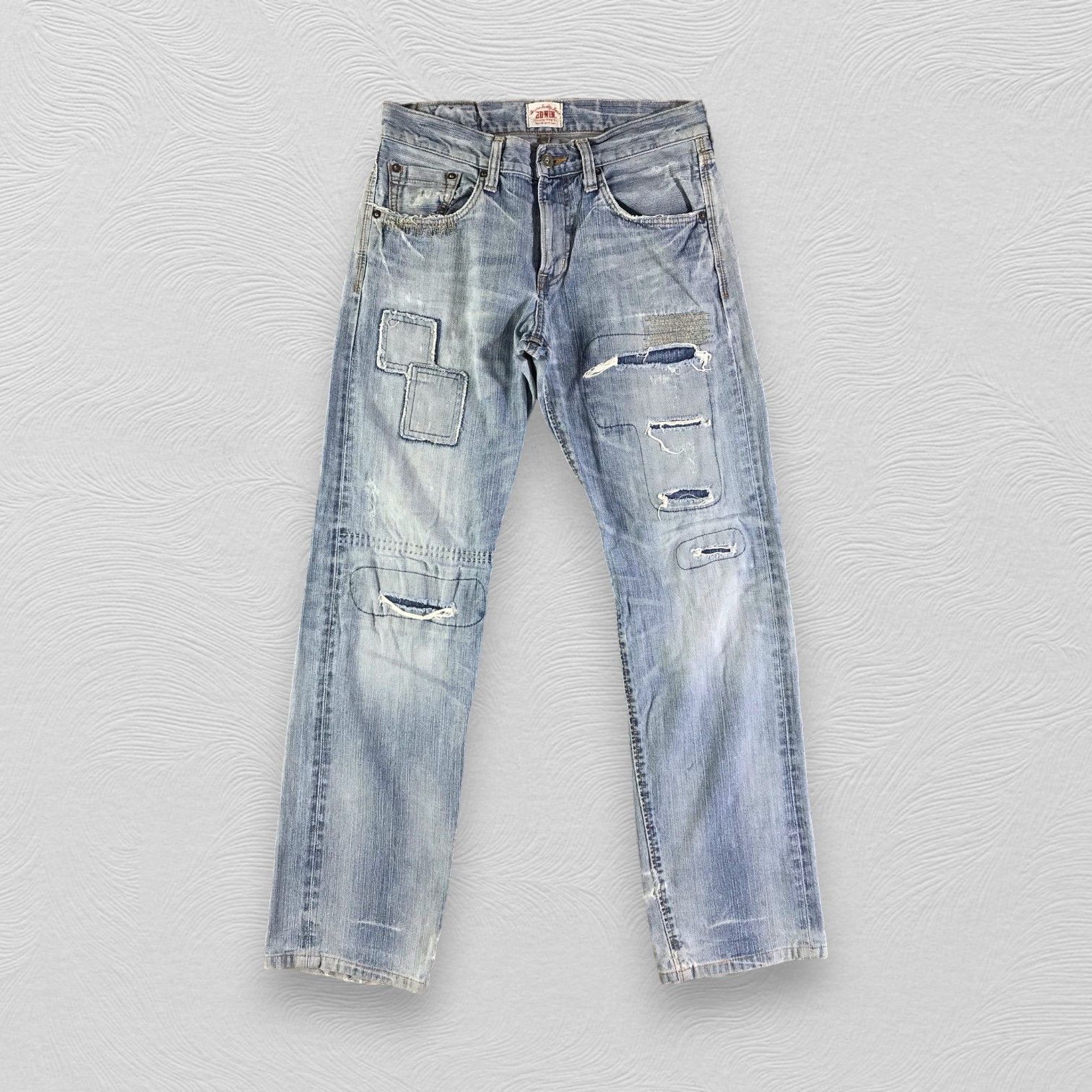 Edwin Edwin XV Jeans Ripped Patchwork Denim KJ2490 Size US 30 / EU 46 - 1 Thumbnail