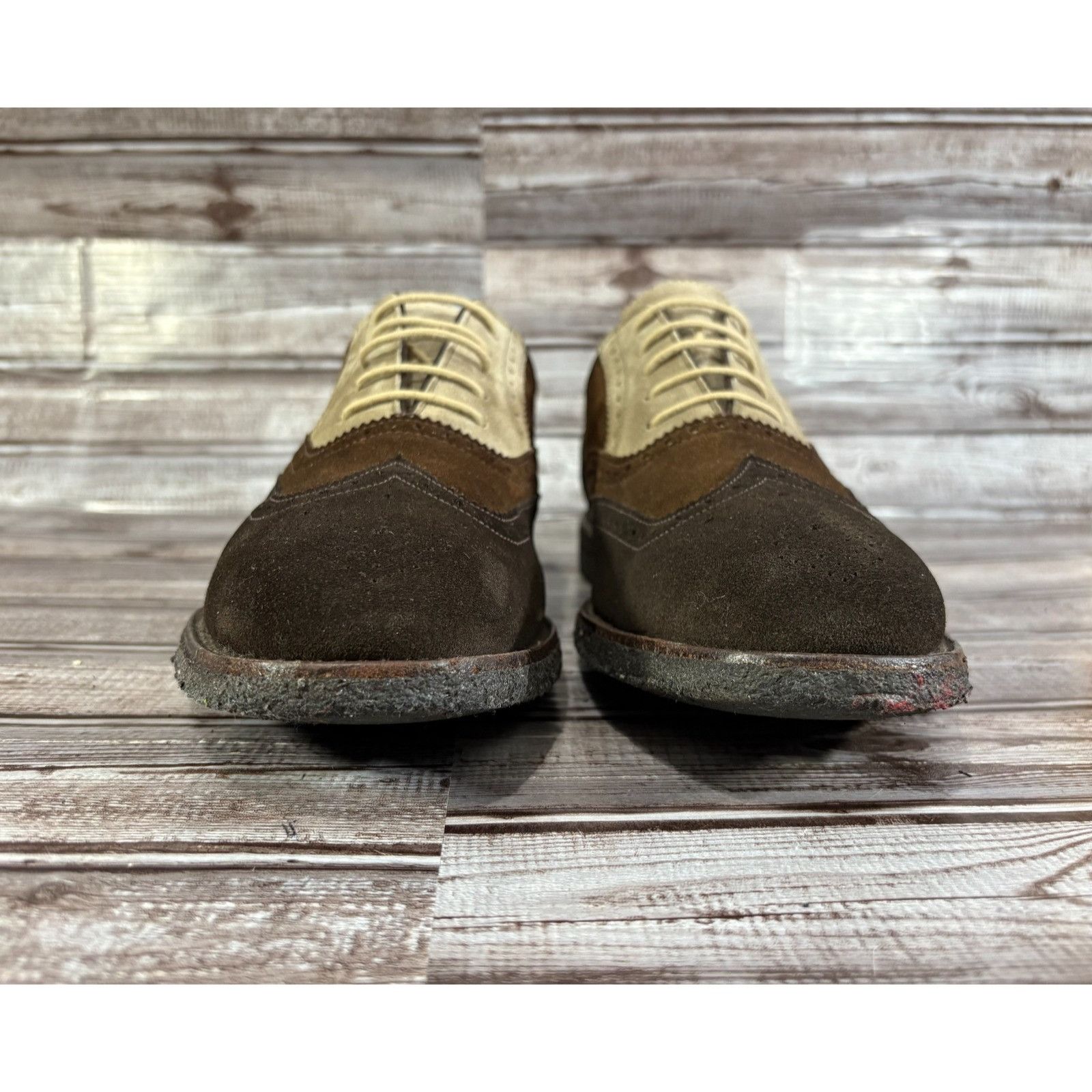 Brooks Brothers Peal Co X Brooks Brothers Suede Wingtip Oxford Shoes Sz 12 D Size US 12 / EU 45 - 3 Thumbnail