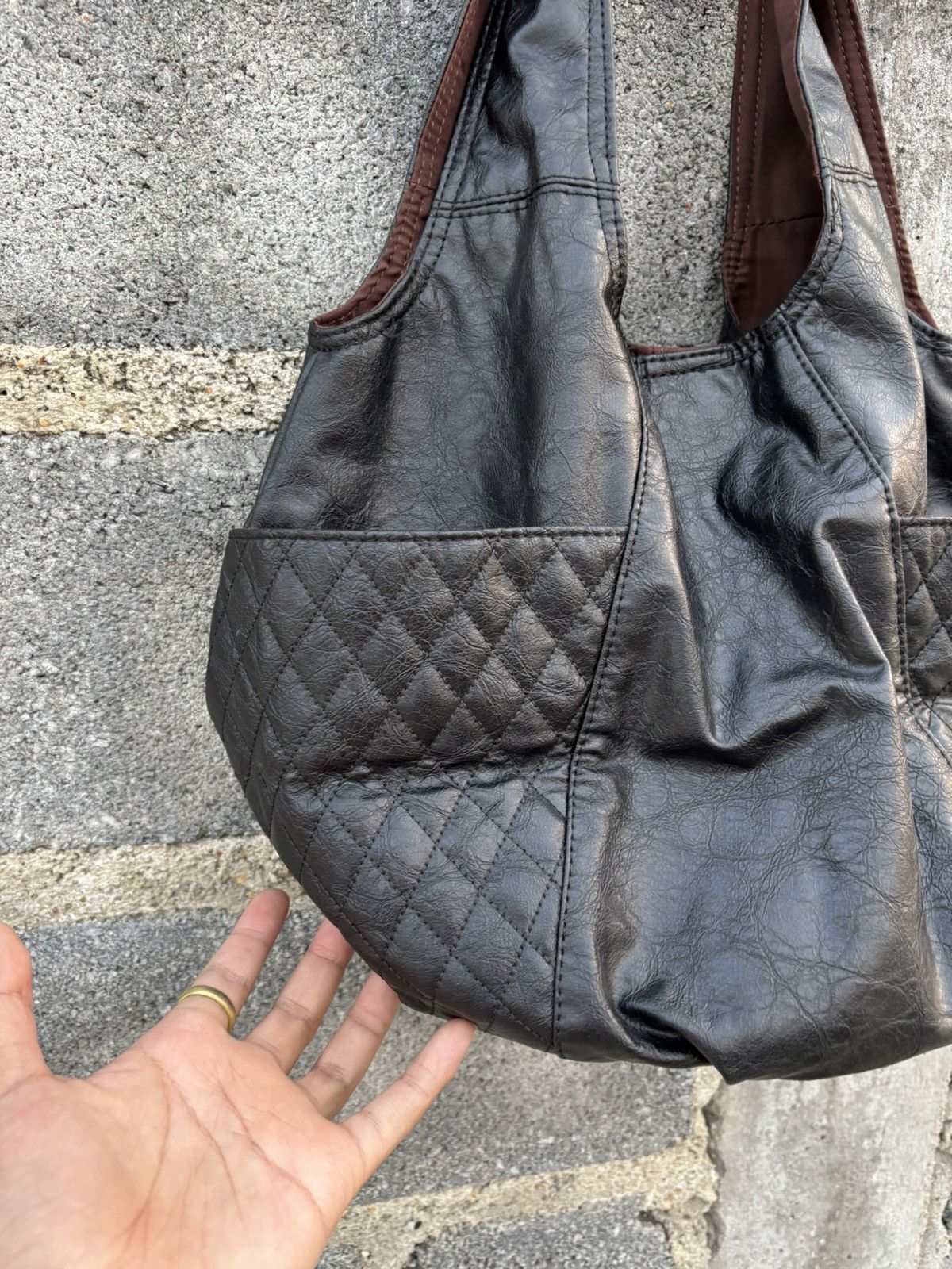 Japanese Brand 🥷🏿 Leather Tote Shoulder Bag Size ONE SIZE - 3 Thumbnail
