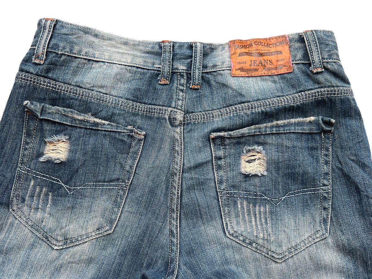 Japanese Brand Japan Distressed Patchwork Mudwash Denim Jeans 33x28 Size US 33 - 7 Thumbnail