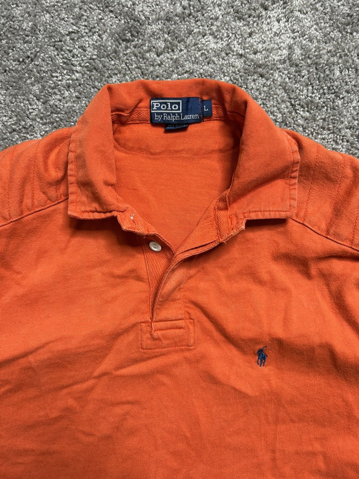 Polo Ralph Lauren Vintage 80s Polo Ralph Lauren Rugby Long Sleeve Pad Orange Size US L / EU 52-54 / 3 - 2 Thumbnail