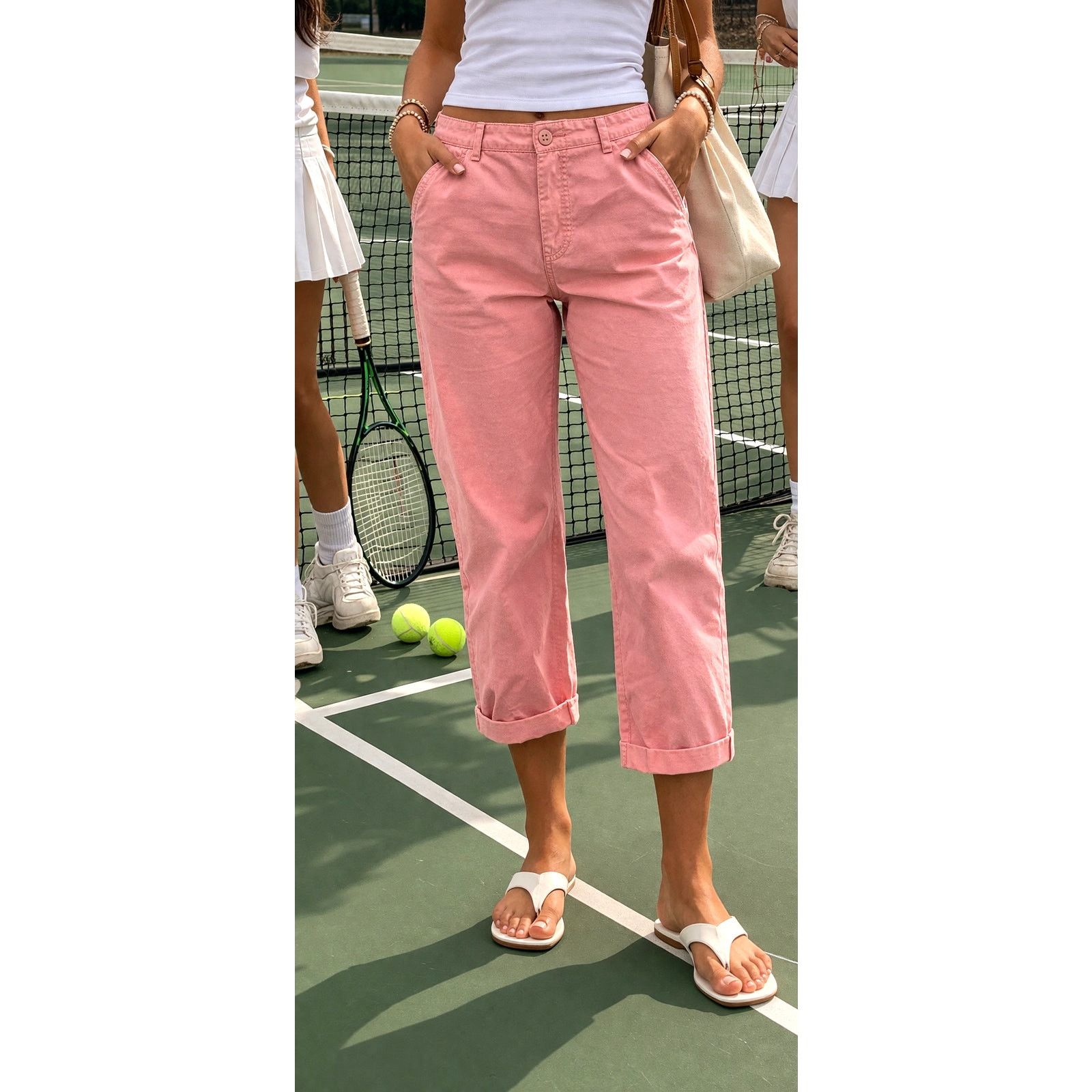 Sanctuary Sanctuary Button Cuffed Pants Coral size 29 Size 29" - 1 Thumbnail