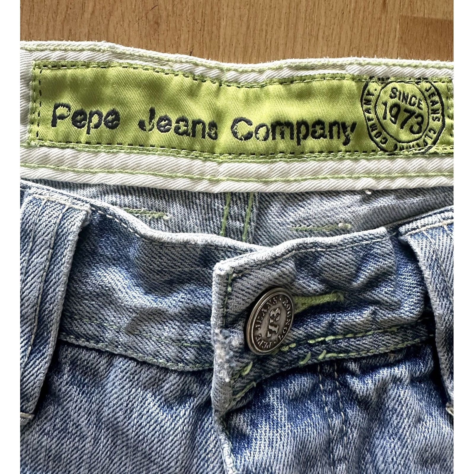 Pepe Jeans VINTAGE Pepe Jeans Shorts Mens 34 Blue Jorts Denim Baggy Hip Hop 90s Y2K Embroidered Distressed Relaxed Five-Pocket Bermuda Casual Size US 34 / EU 50 - 5 Thumbnail