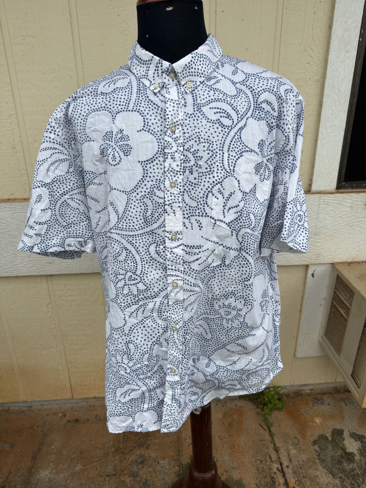 Reyn Spooner PreOwned Reyn Spooner Tailored White/Blue Hawaiian Men's 2XL Size US XXL / EU 58 / 5 - 1 Thumbnail
