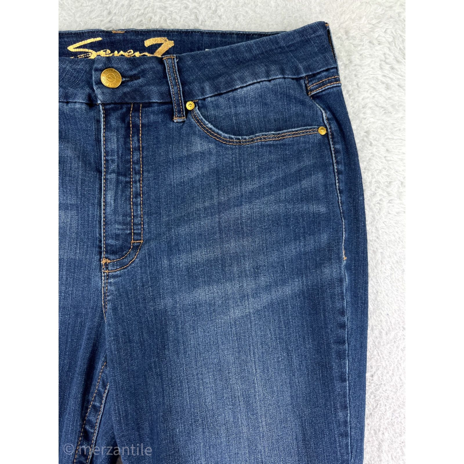 7 For All Mankind 7 For All Mankind Jeans Womens 16 Blue High Rise Skinny Embroidered Cotton Blend Size 38" / US 16 / IT 52 - 7 Thumbnail
