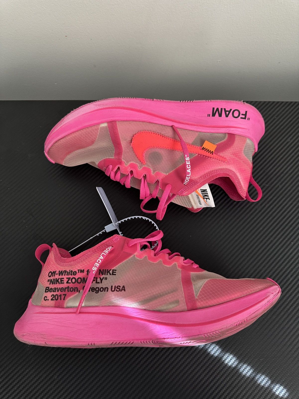 Nike × Off-White Nike Off White Pink Zoom Fly Size US 9 / EU 42 - 3 Thumbnail