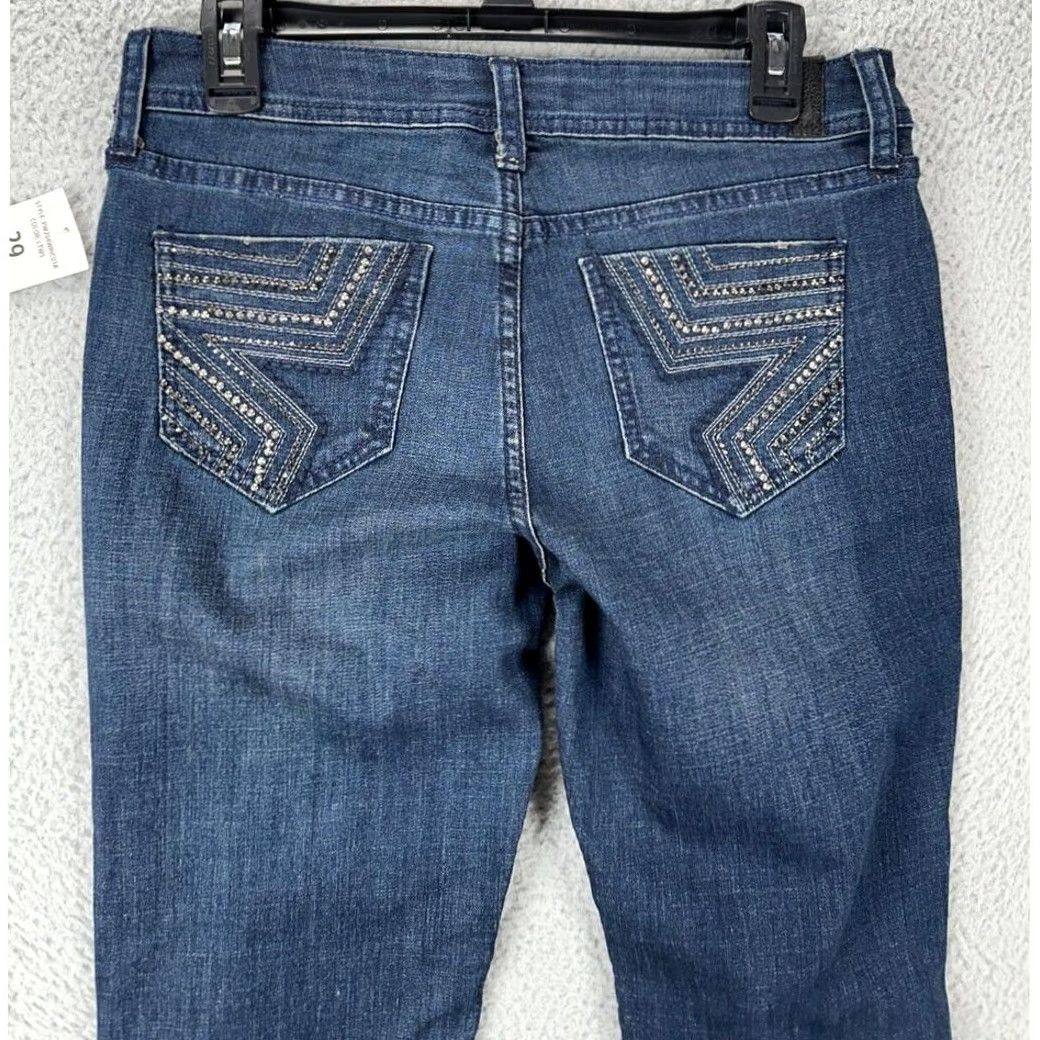 Vintage Peoples Liberation Jeans Women 29 Blue Distressed Bootcut Denim Pants Ladies NEW Size 29" - 4 Thumbnail
