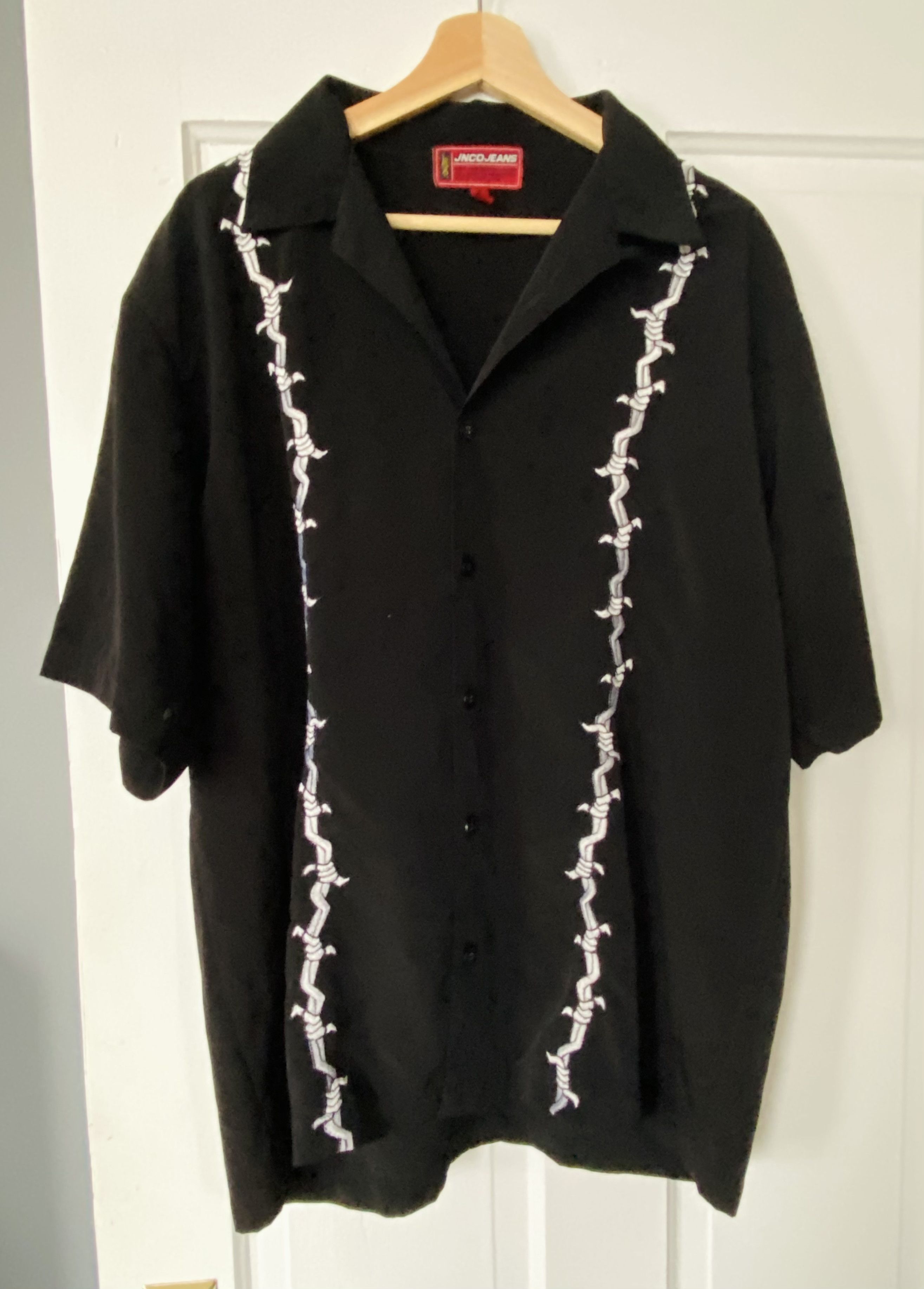 JNCO VTG JNCO / BARBED WIRE EMBROIDERED BUTTON-UP / SIZE XL Size US XL / EU 56 / 4 - 1 Thumbnail