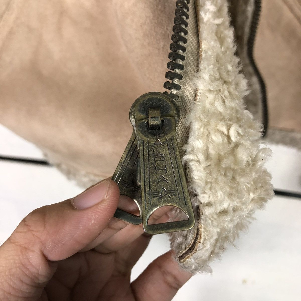 Alpha Industries 🔥VINTAGE SHEARLING SHERPA BIKER JACKET ALPHA INDUSTRIES Size US L / EU 52-54 / 3 - 20 Thumbnail