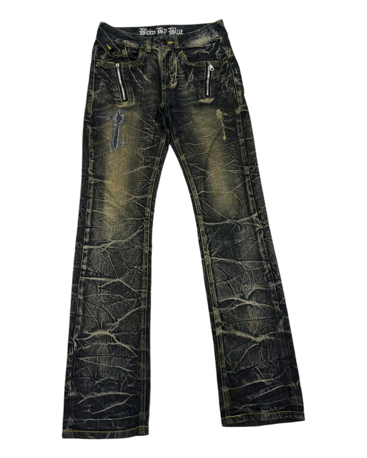 Kapital 🔥RARE PUNK CLAWMARK BLOW BY BLUE DISTRESSED DENIM JEANS Size US 28 / EU 44 - 8 Thumbnail
