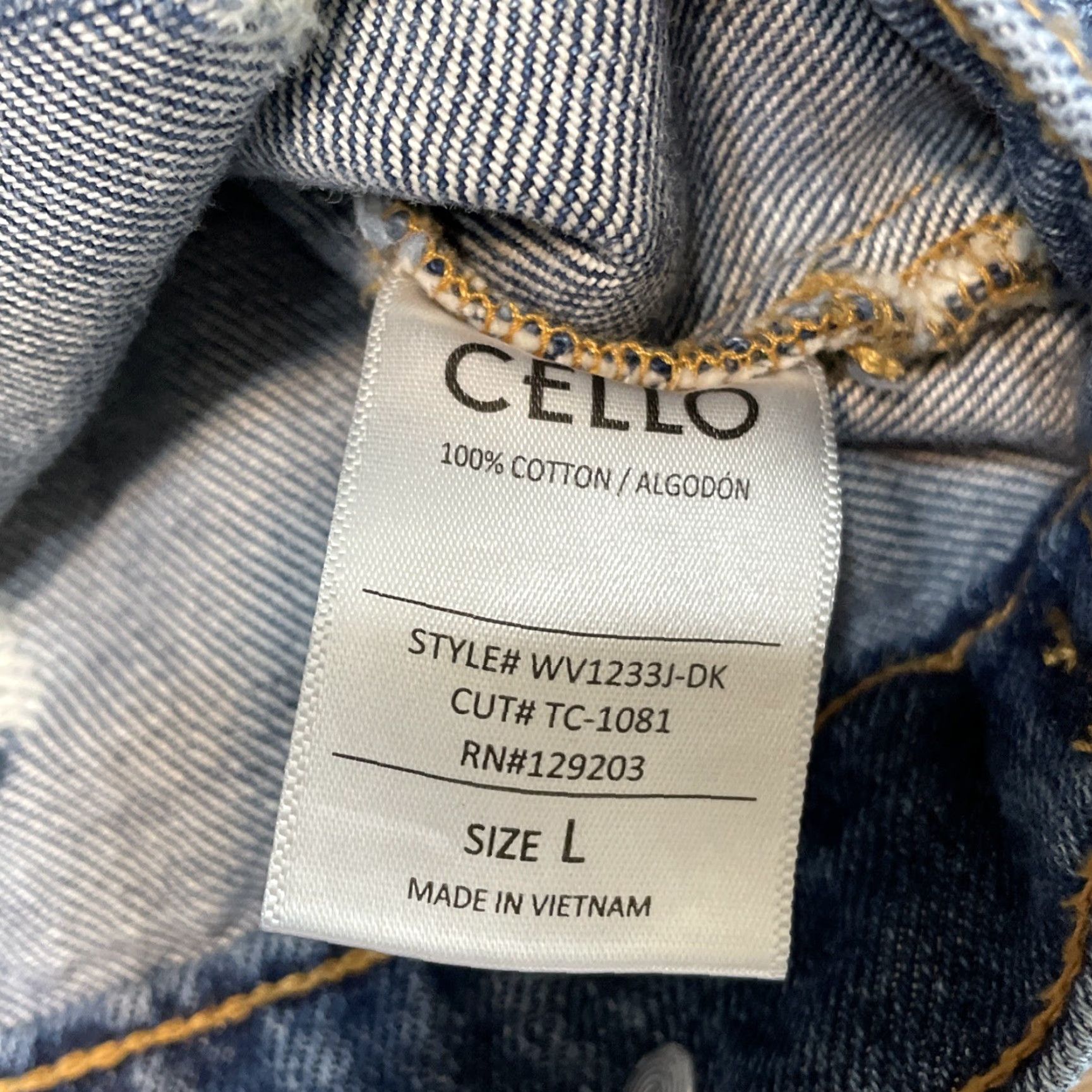 Denime VINTAGE Cello Denim Jacket Women’s Large Distressed Trucker Blue Jean Size 36" / US 14 / IT 50 - 3 Thumbnail