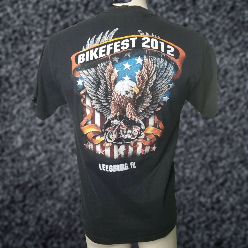 Jerzees Mens M Leesburg Moose Bikefest 2012 Biker Graphic Pocket T Shirt Size US M / EU 48-50 / 2 - 1 Thumbnail