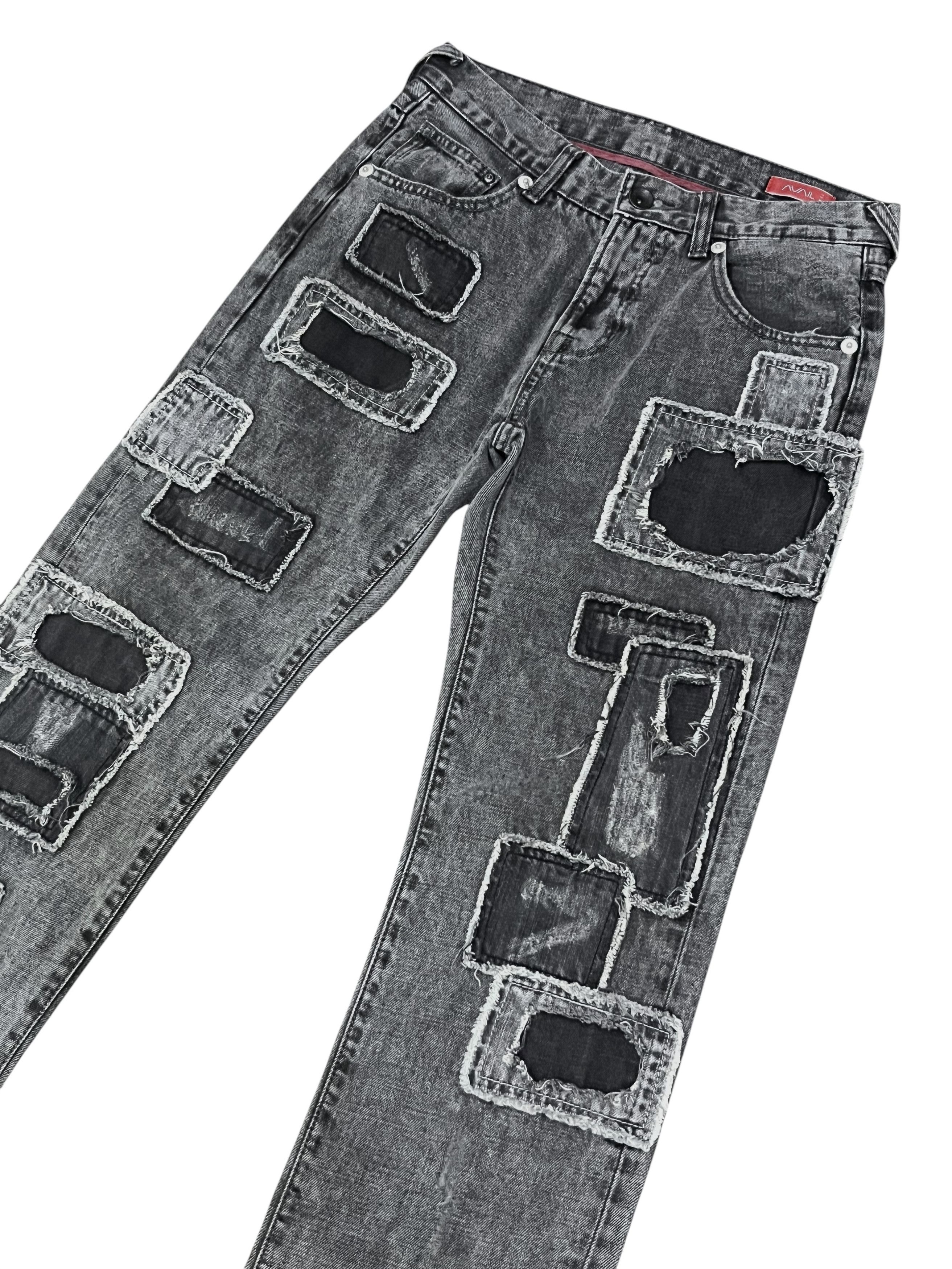 Japanese Brand Vtg AVAIL Jeans Japan Patchwork Grunge Distressed Denim Y2K Size US 29 - 6 Thumbnail