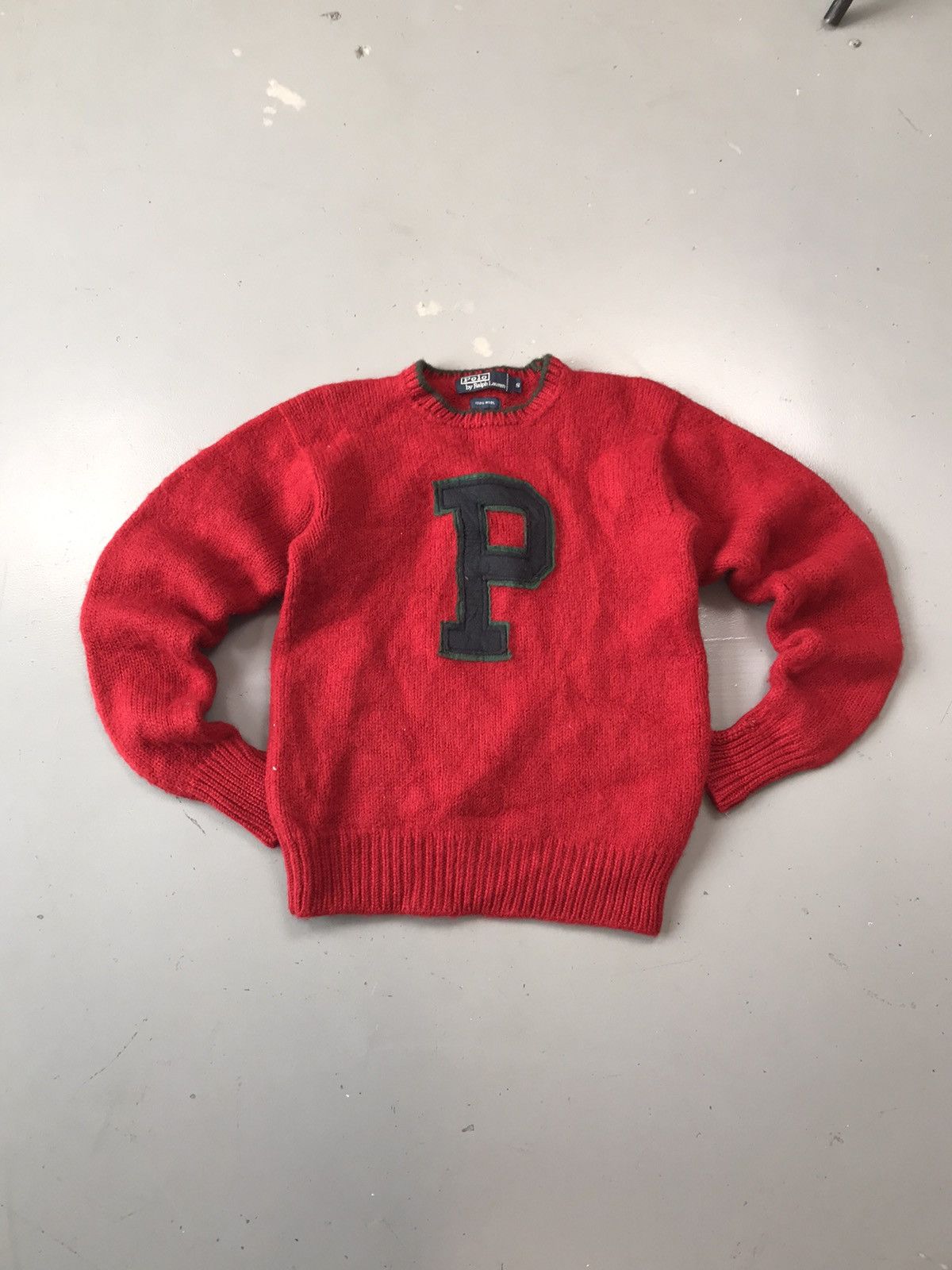 Designer × Polo Ralph Lauren × Vintage Vintage Ralph Lauren polo big P patch knit sweater Size US S / EU 44-46 / 1 - 1 Thumbnail