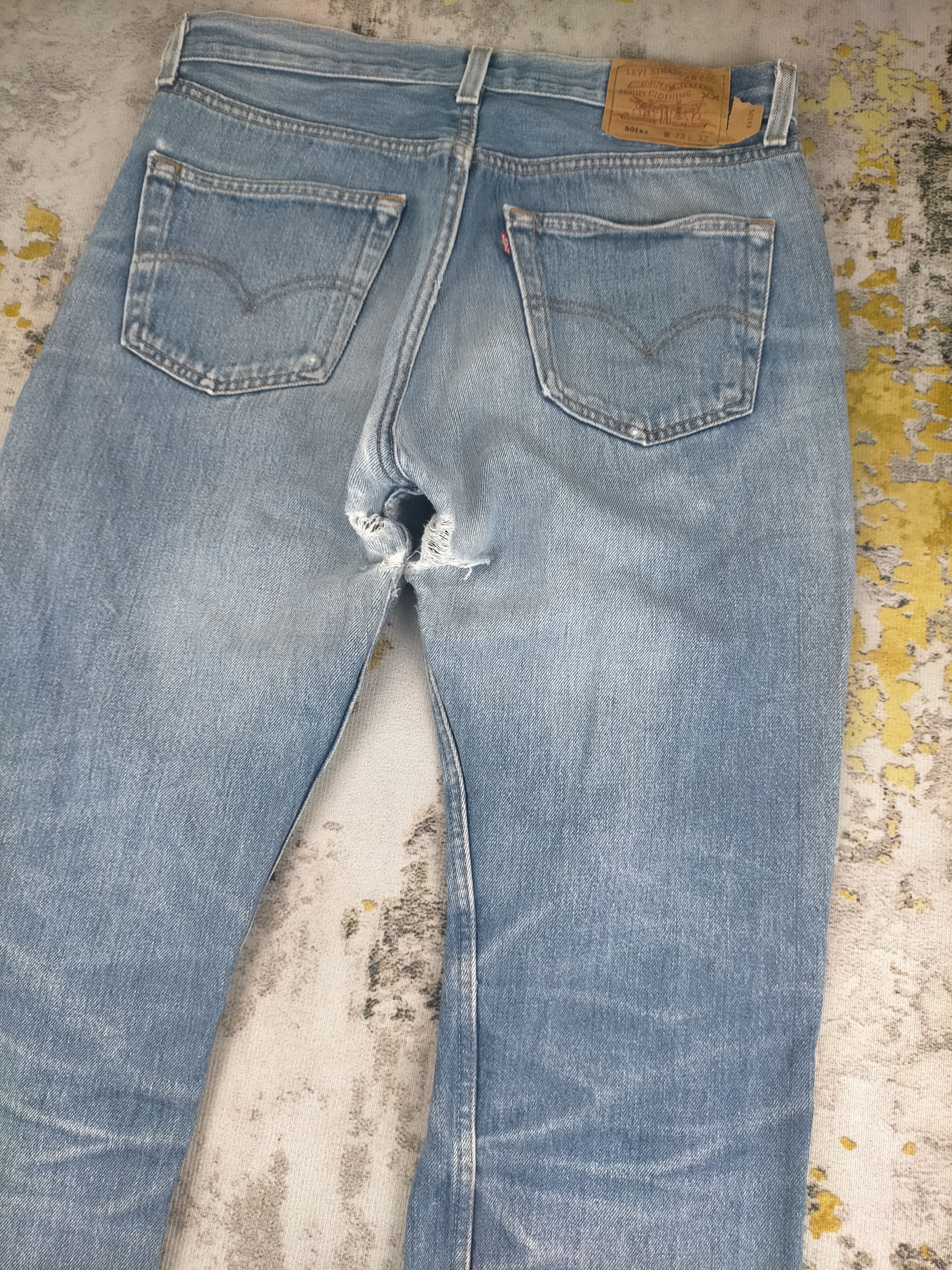 Levi's 🔥90s Levis 501 Button 524 Washed Distressed Jeans Size US 32 / EU 48 - 5 Thumbnail