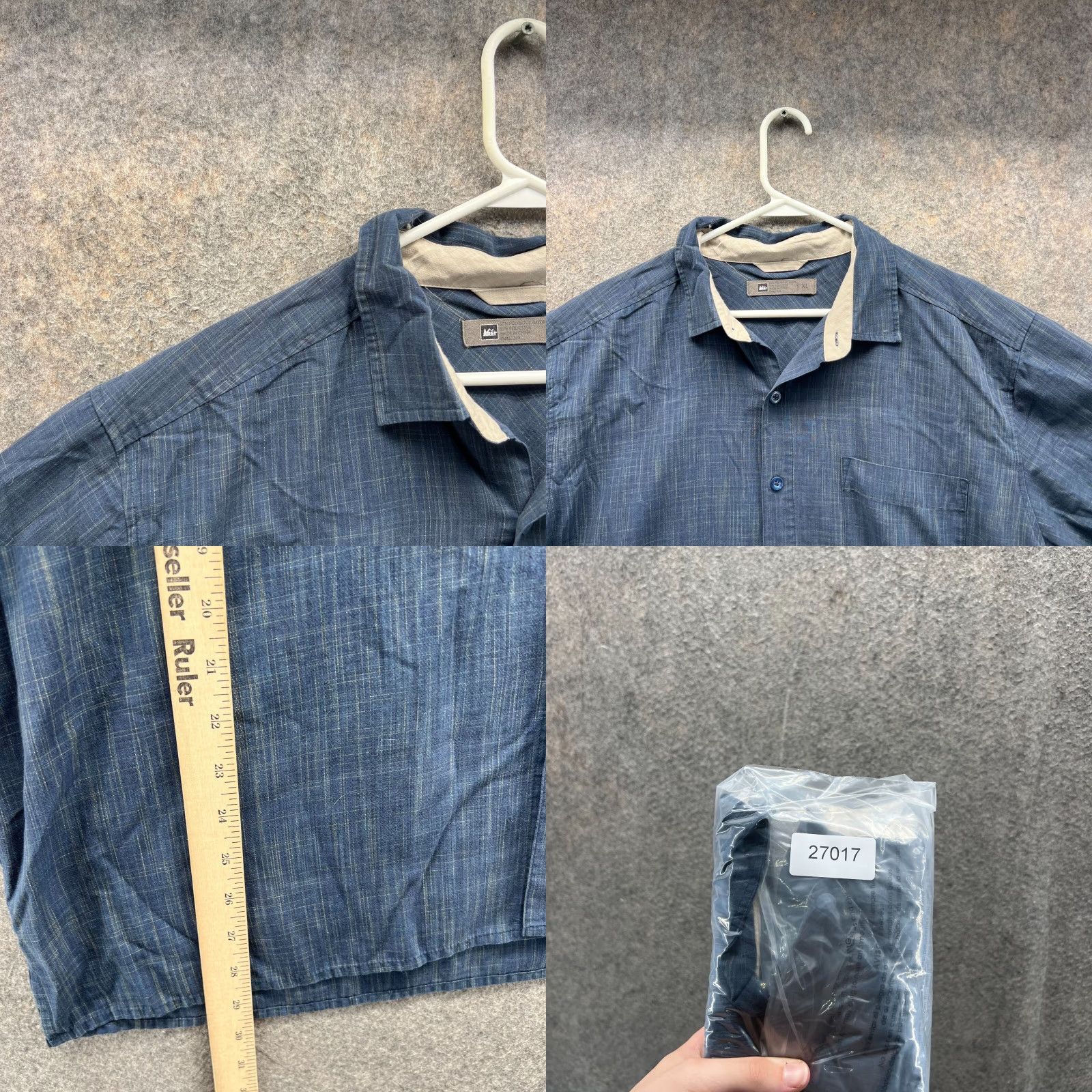 Vintage REI Shirt Men XL Blue Striped Button-Down Short Sleeve Outdoor Casual Button-Up Shirt Size US XL / EU 56 / 4 - 8 Thumbnail