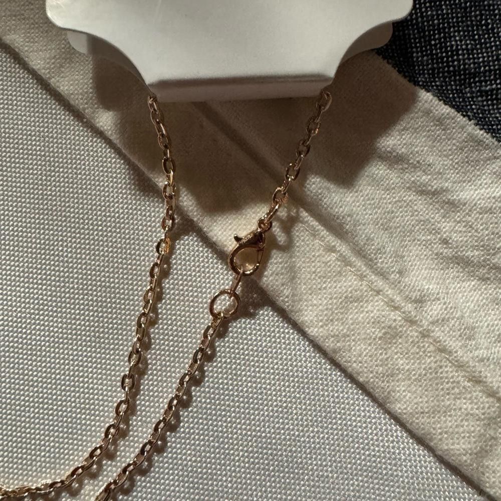 Designer Rose Gold quartz style stone necklace Size ONE SIZE - 4 Thumbnail