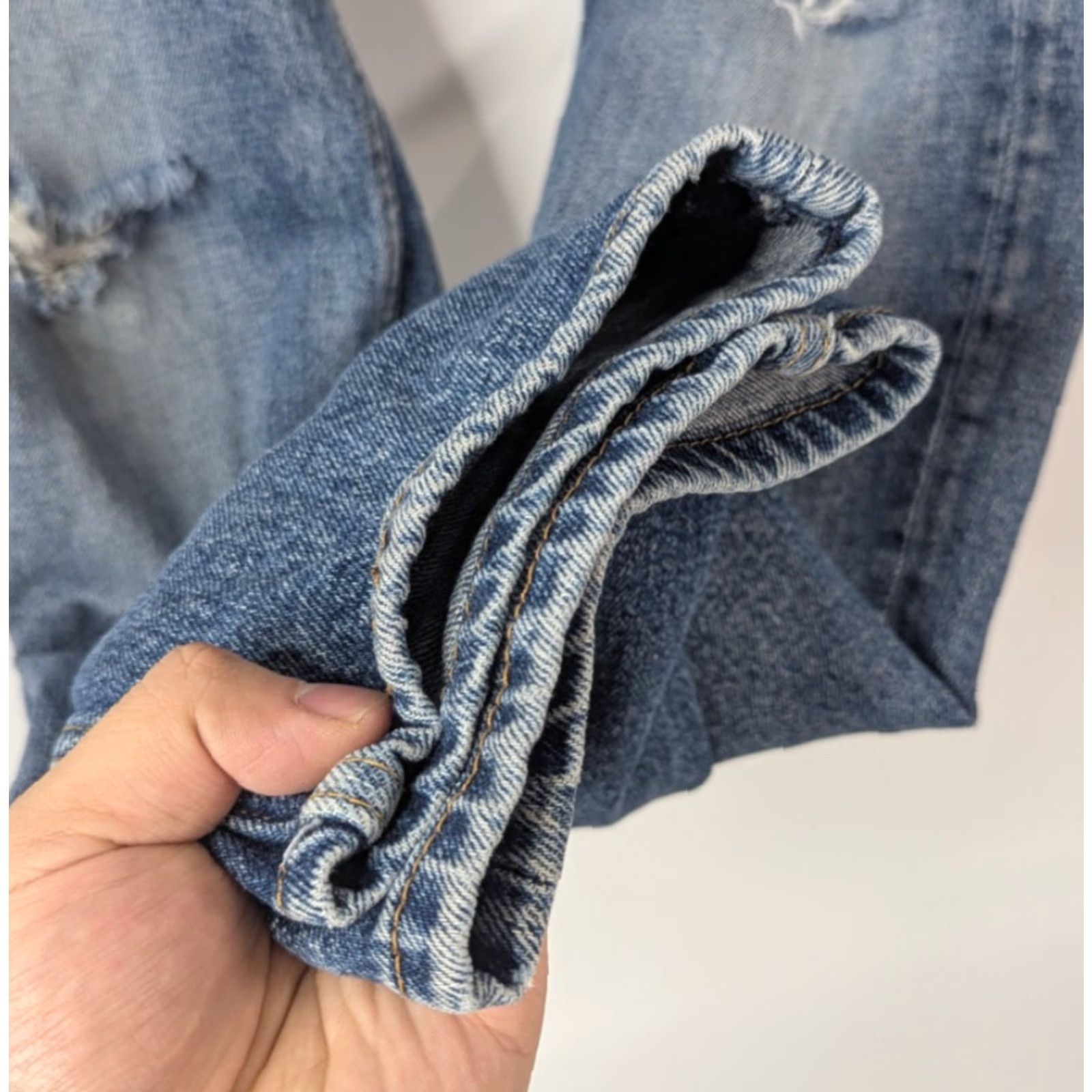 Levi's Levi's 511 Jeans Men's 32x30 Blue Distressed Slim Fit Straight Leg Denim Pants Size US 32 / EU 48 - 4 Thumbnail