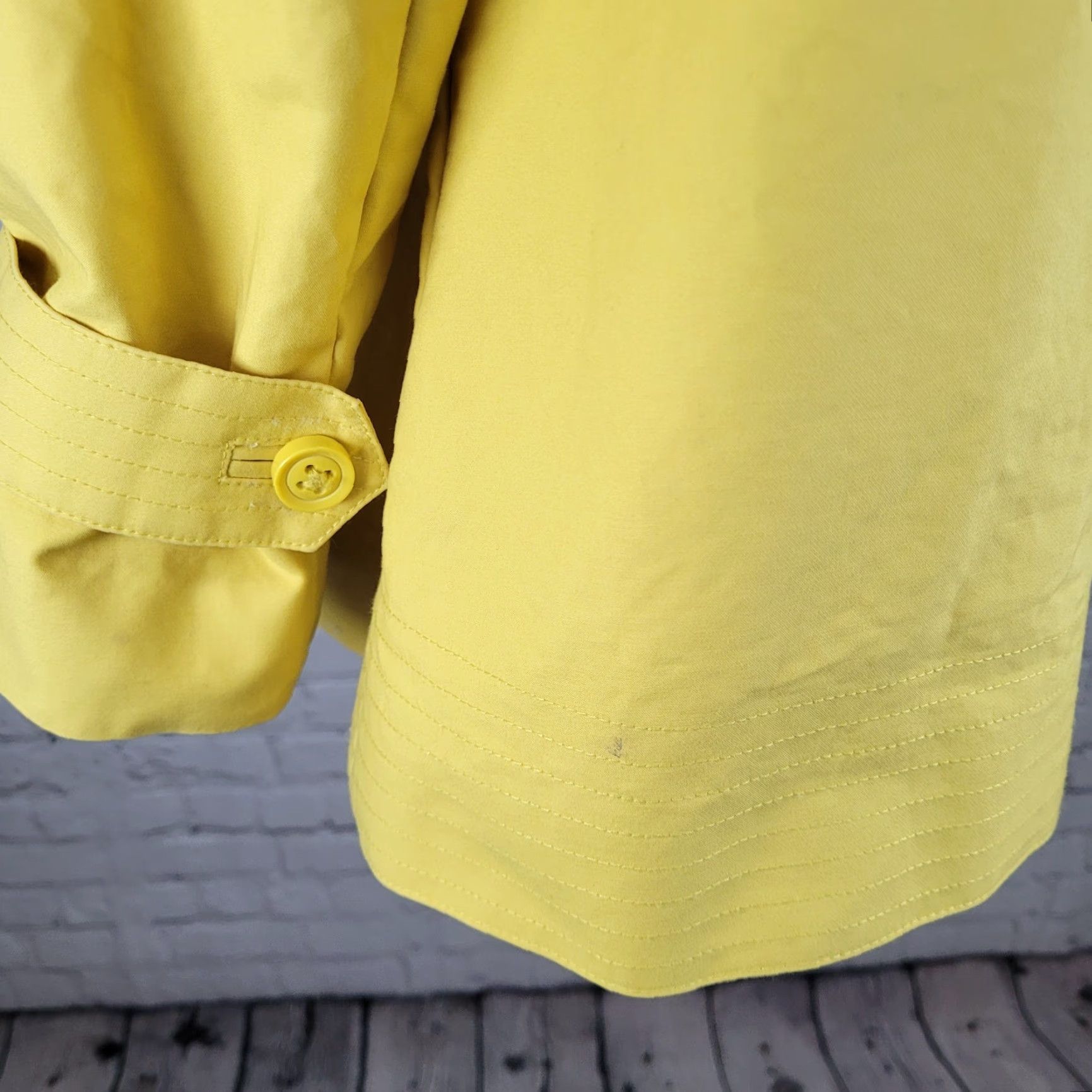 Talbots Talbots Jacket Size 14 Yellow 100% Cotton Buttoned Lined Pockets Pleated Back Size XL / US 12-14 / IT 48-50 - 7 Thumbnail