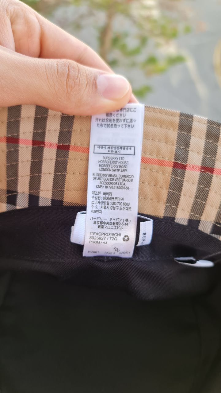Burberry Check Technical Cotton Bucket Hat Size ONE SIZE - 8 Thumbnail