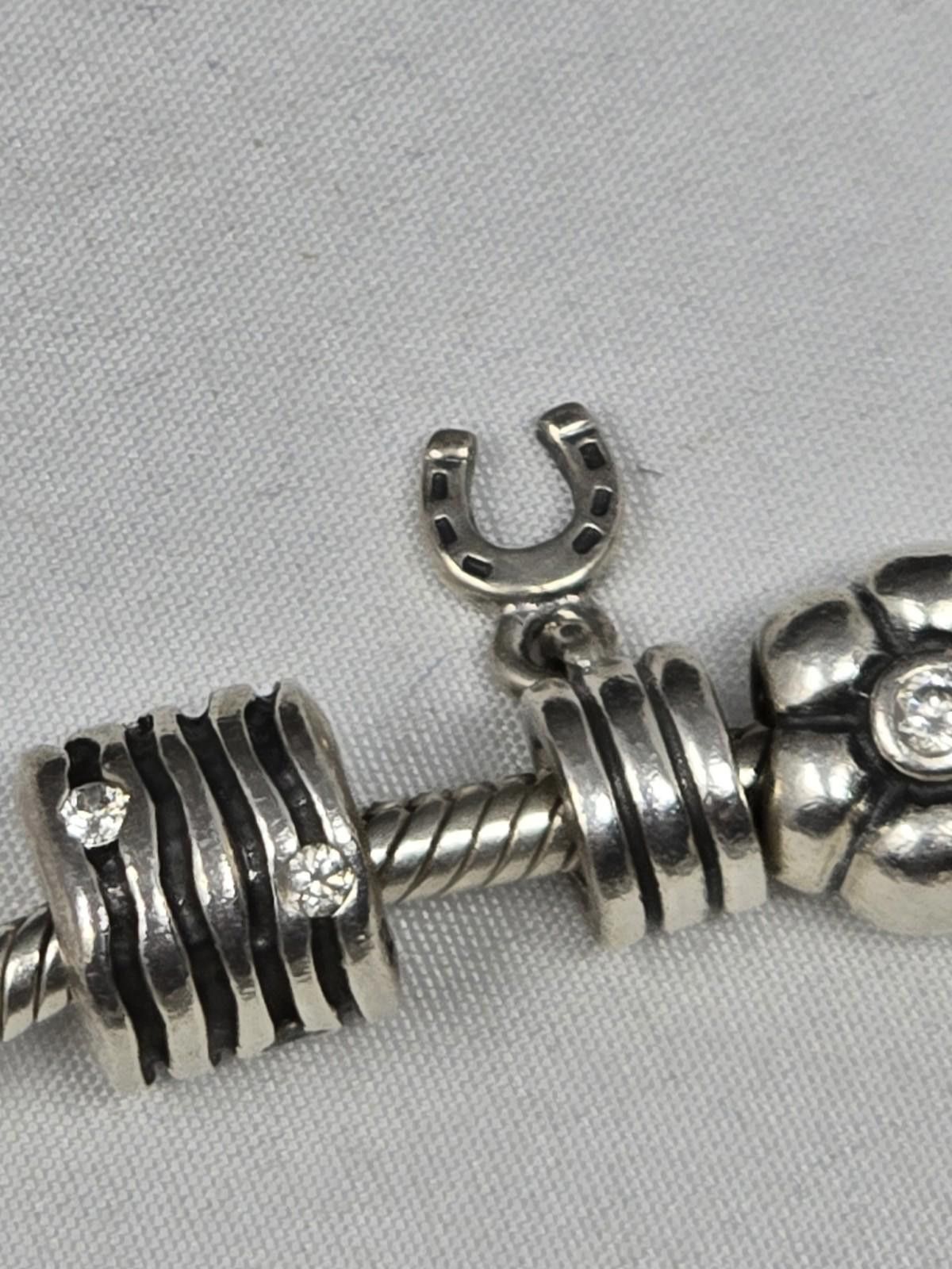 pandora Rare Pandora 14k Sterling 19 Charm Bracelet 7 Lots Retired Size ONE SIZE - 6 Thumbnail
