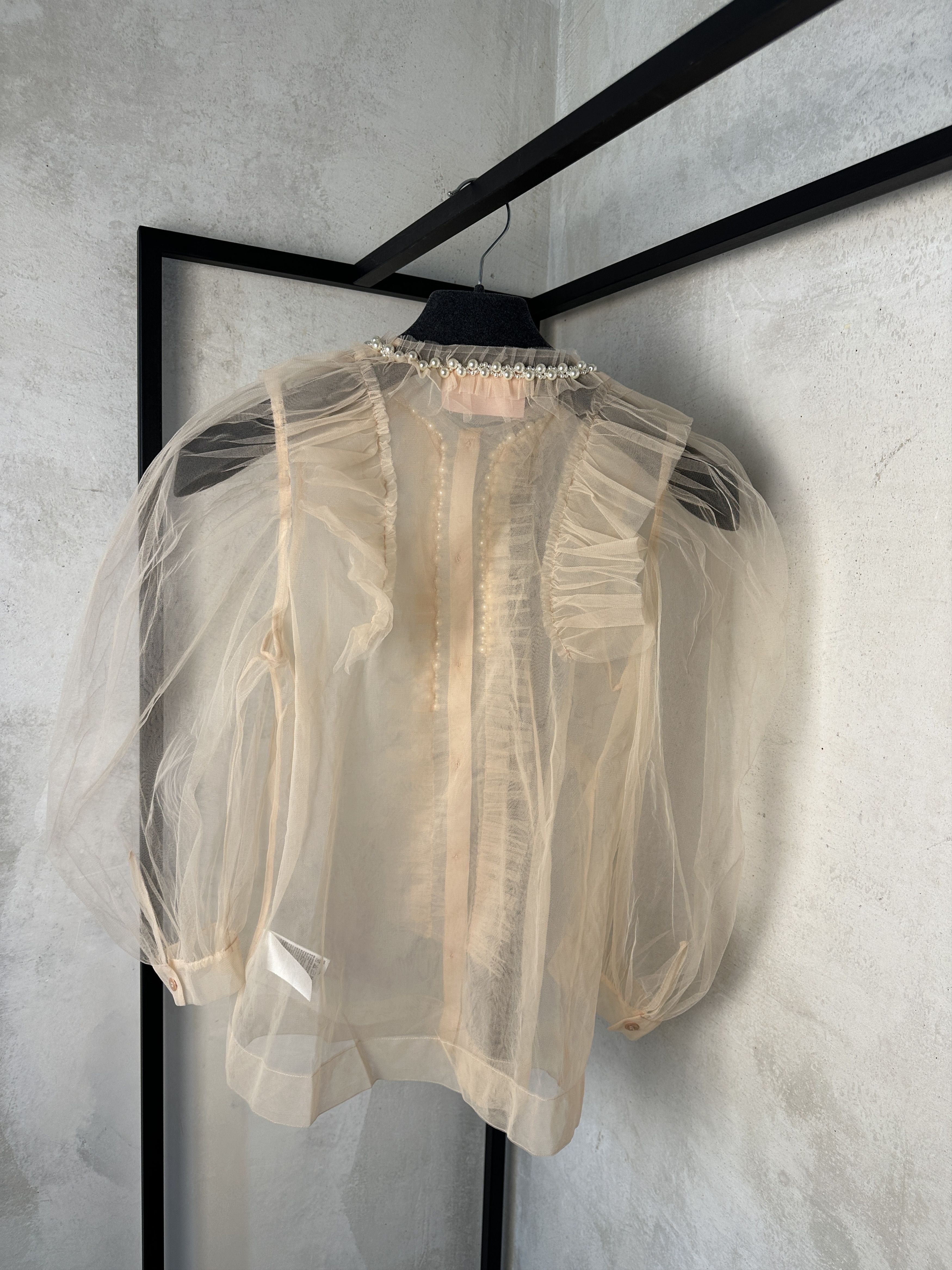 H&M Simone Rocha x H&M Mesh Beige Blouse Size S / US 4 / IT 40 - 10 Thumbnail