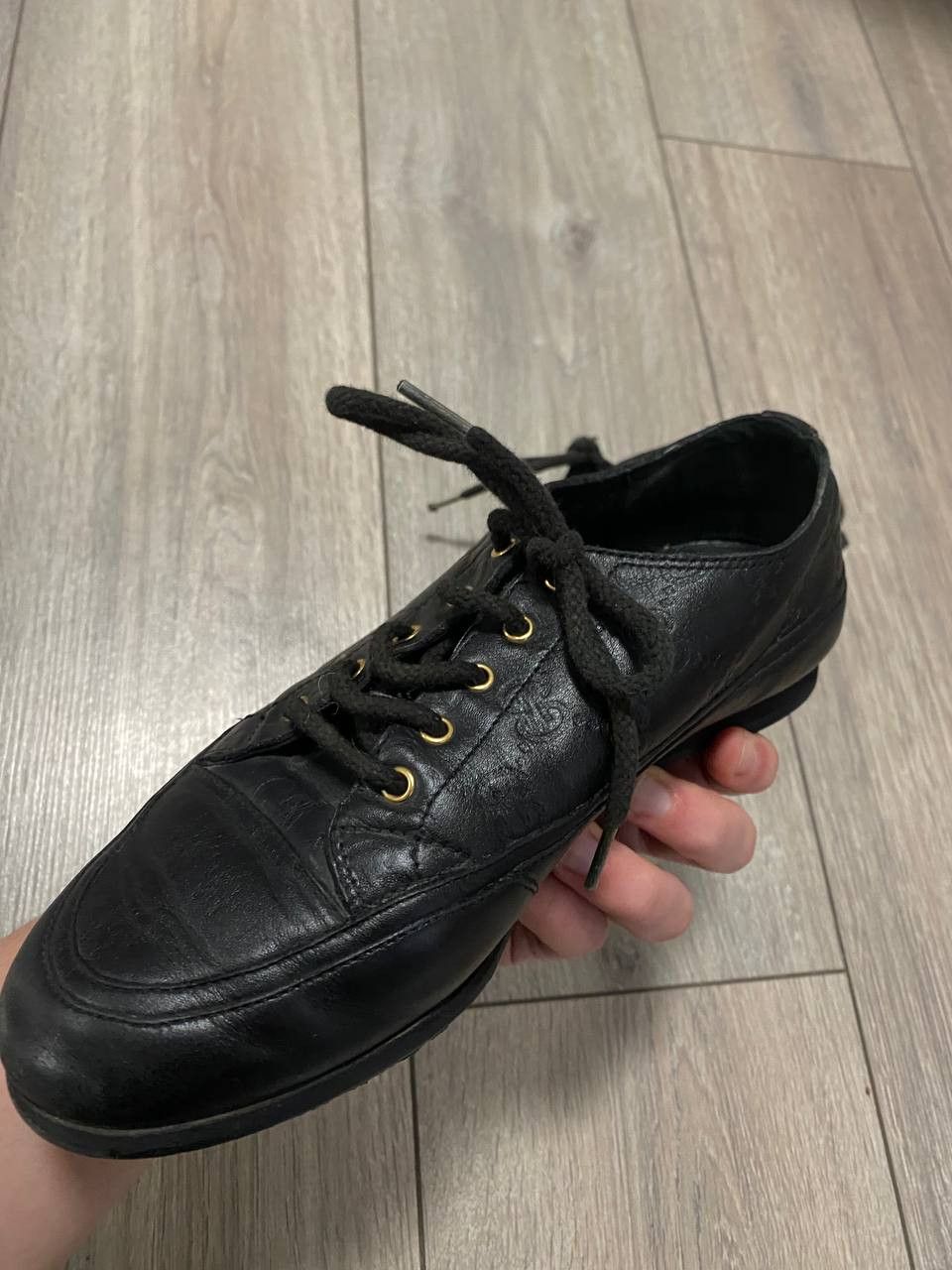 Gucci Vintage Sneakers Gucci Monogram GG Black Leather Size US 5 / IT 35 - 2 Thumbnail