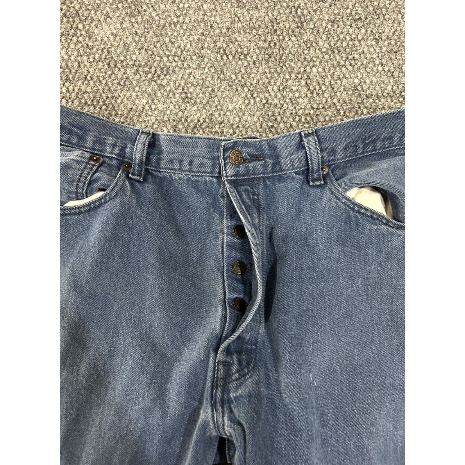 Levi's VINTAGE Levi's 501 Jeans (Mens) 36x28 Blue Straight Button Fly Classic Denim Retro 90s Size US 36 / EU 52 - 4 Thumbnail