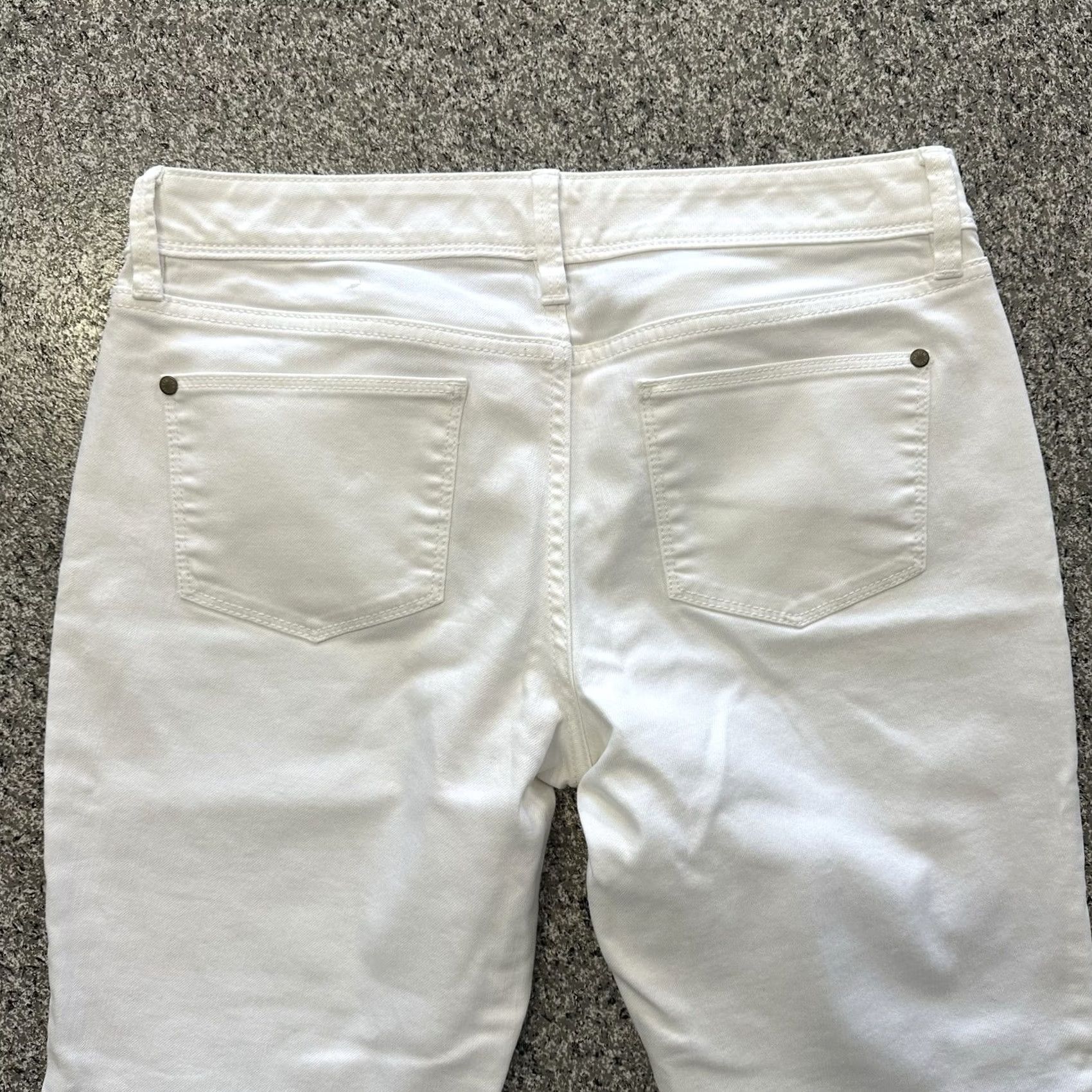 Vintage The Limited White Denim Jeans Womens 10 Skinny 32x28 Ankle Zip Stretch 917 5-Pocket Size 24" / US 00 / IT 34 - 6 Thumbnail