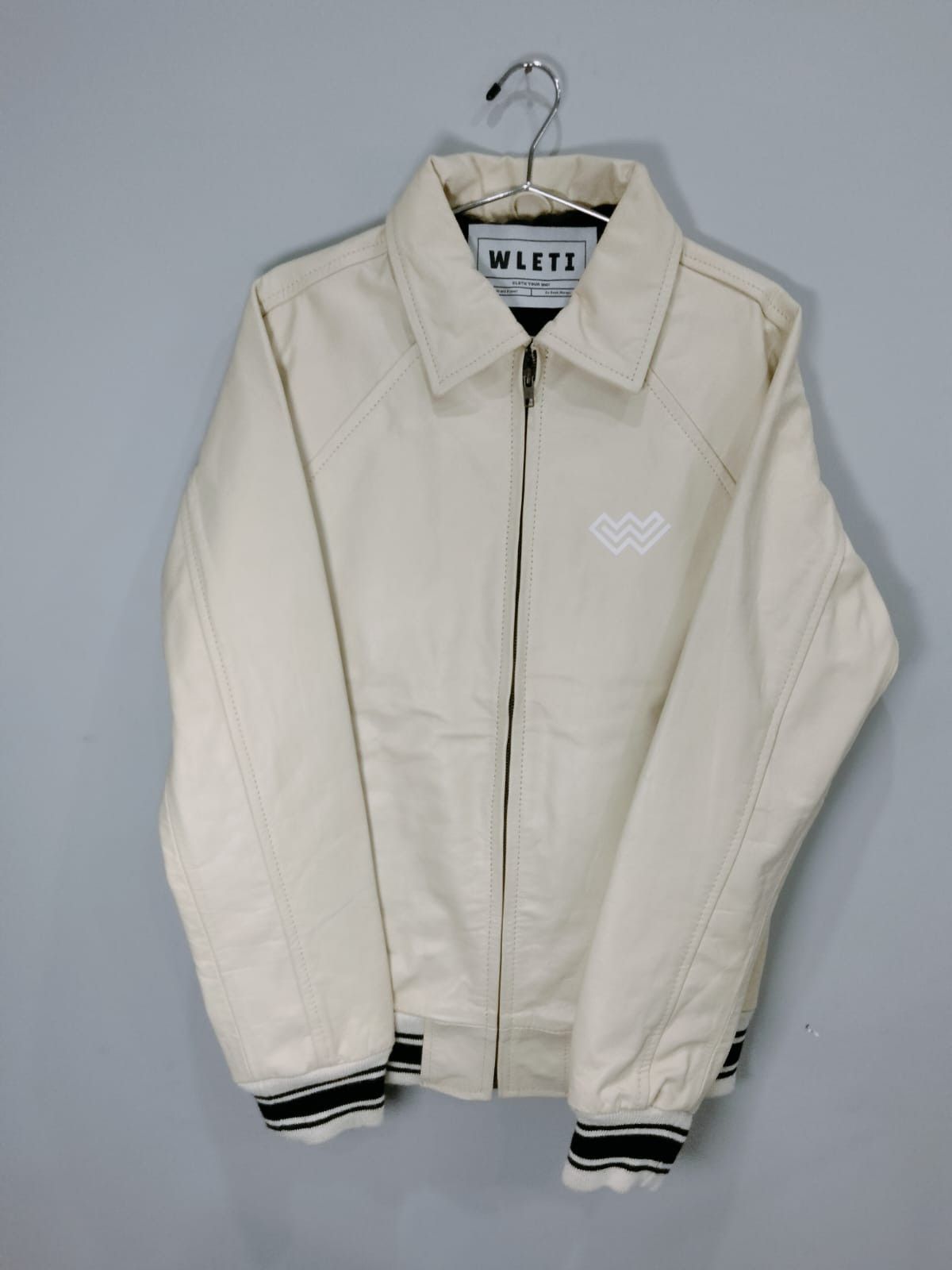 Vintage Wleti Original Beige Sheep Leather Jacket (Unisex) Size US M / EU 48-50 / 2 - 1 Thumbnail