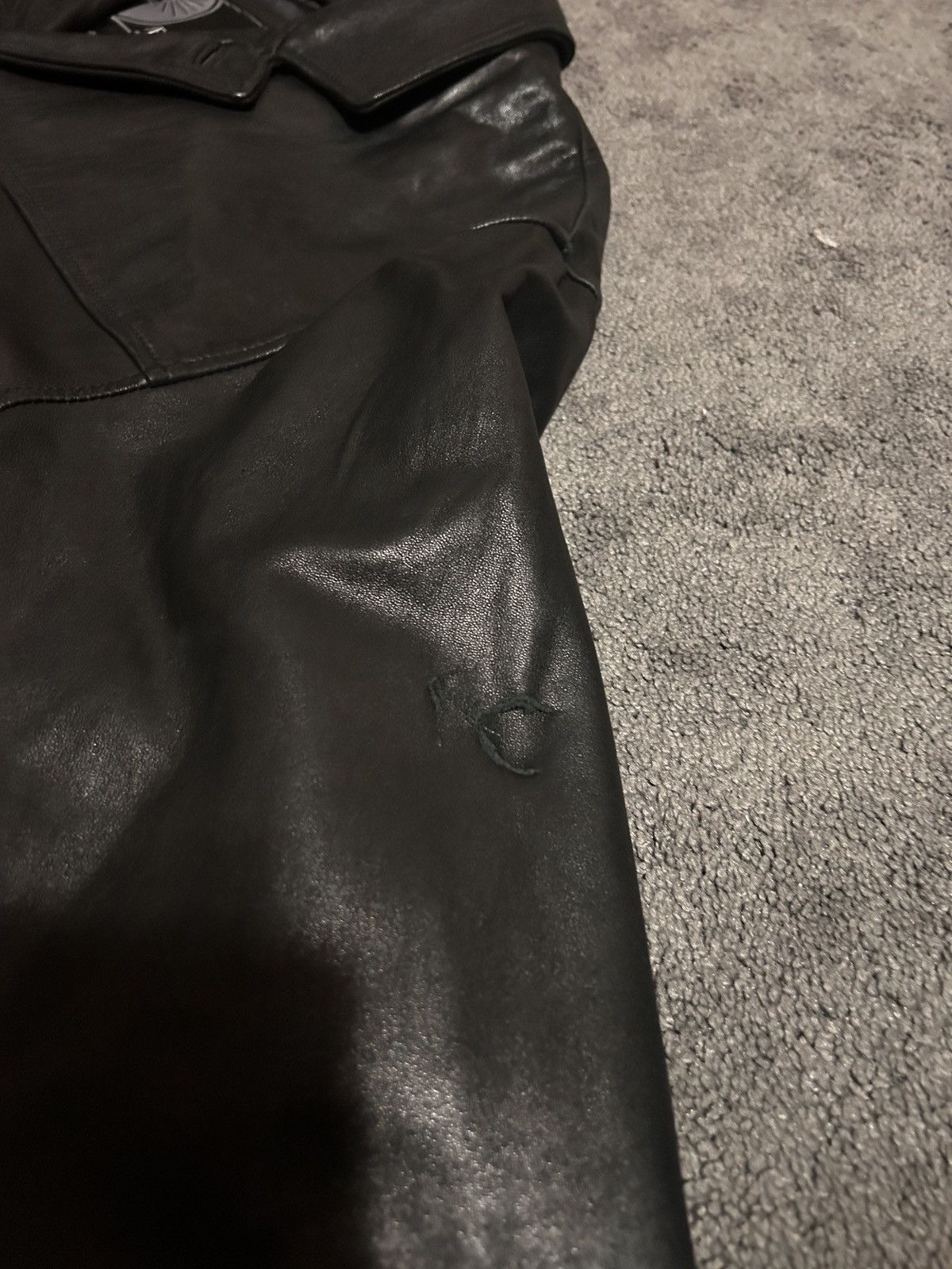 Vintage Vintage Black Leather Military Peacoat Size US L / EU 52-54 / 3 - 3 Thumbnail