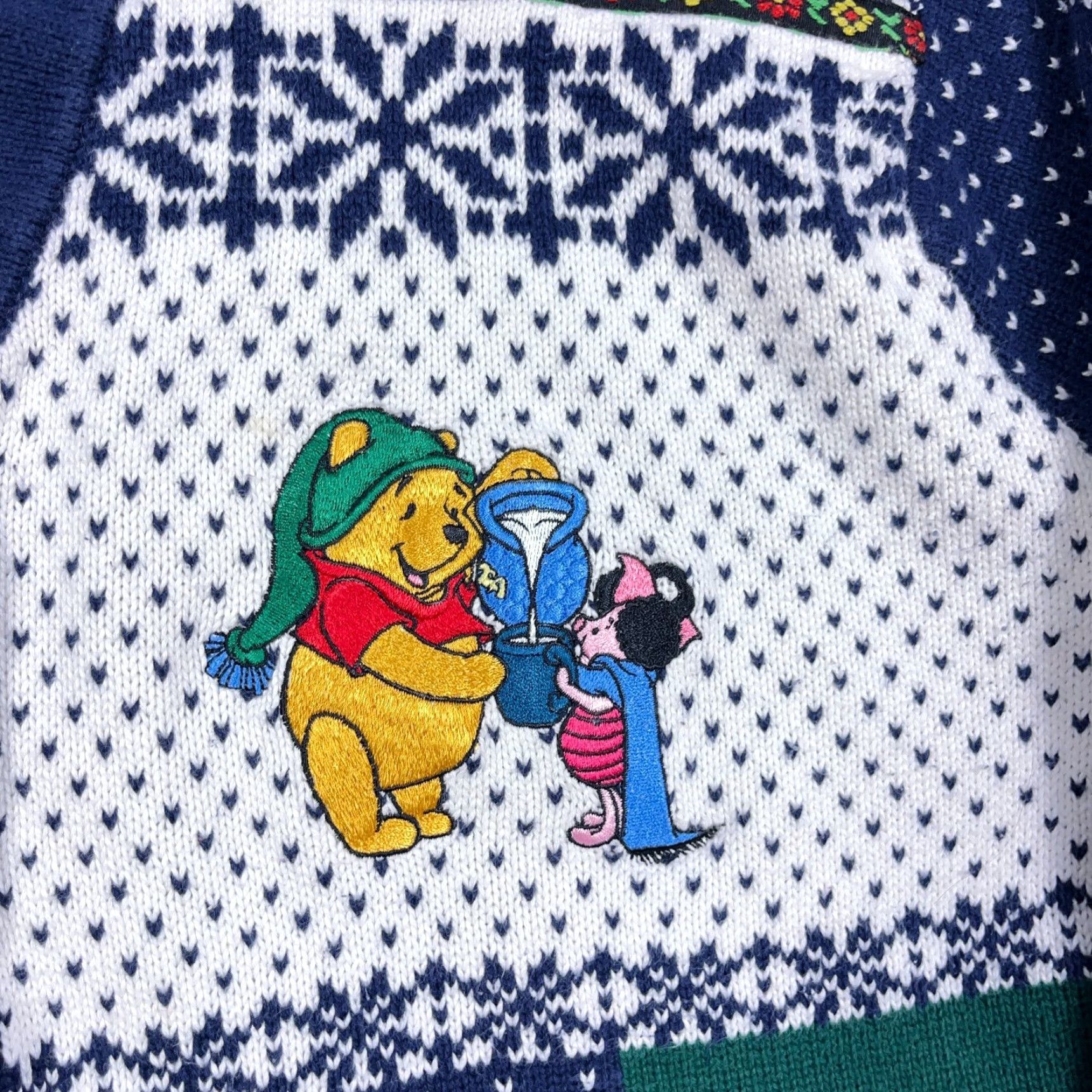 Disney VINTAGE Disney Cardigan Sweater Women L Blue Mickey Mouse Christmas Birdseye Geometric Bohemian 90s Theme Mens Womens Size L / US 10 / IT 46 - 7 Thumbnail