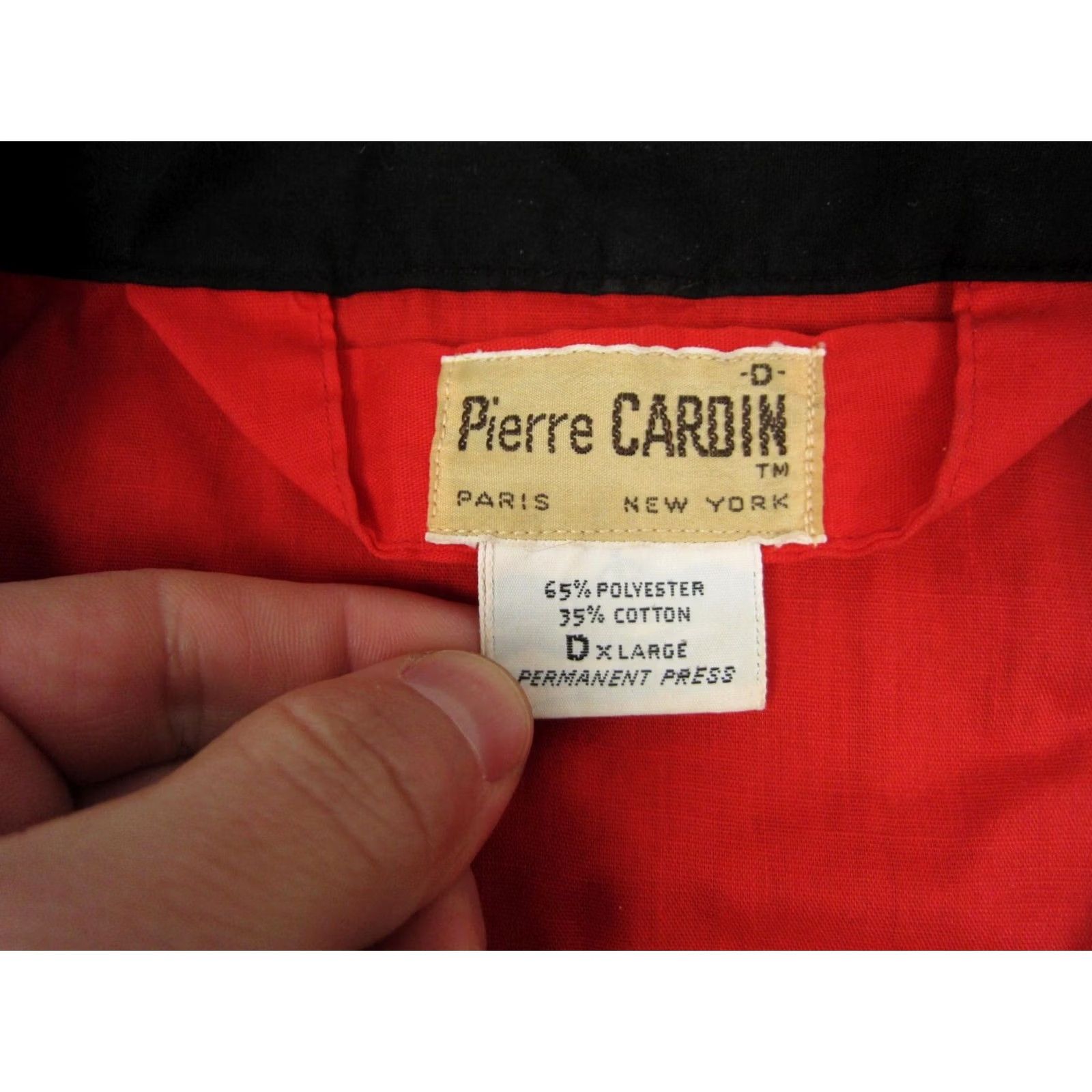 Pierre Cardin Pierre Cardin Shirt Button-Up 70s 90s Mens Red Black Cotton Size L Long Sleeve Collared Spread Pocket Vintage Shirt Size US L / EU 52-54 / 3 - 4 Thumbnail