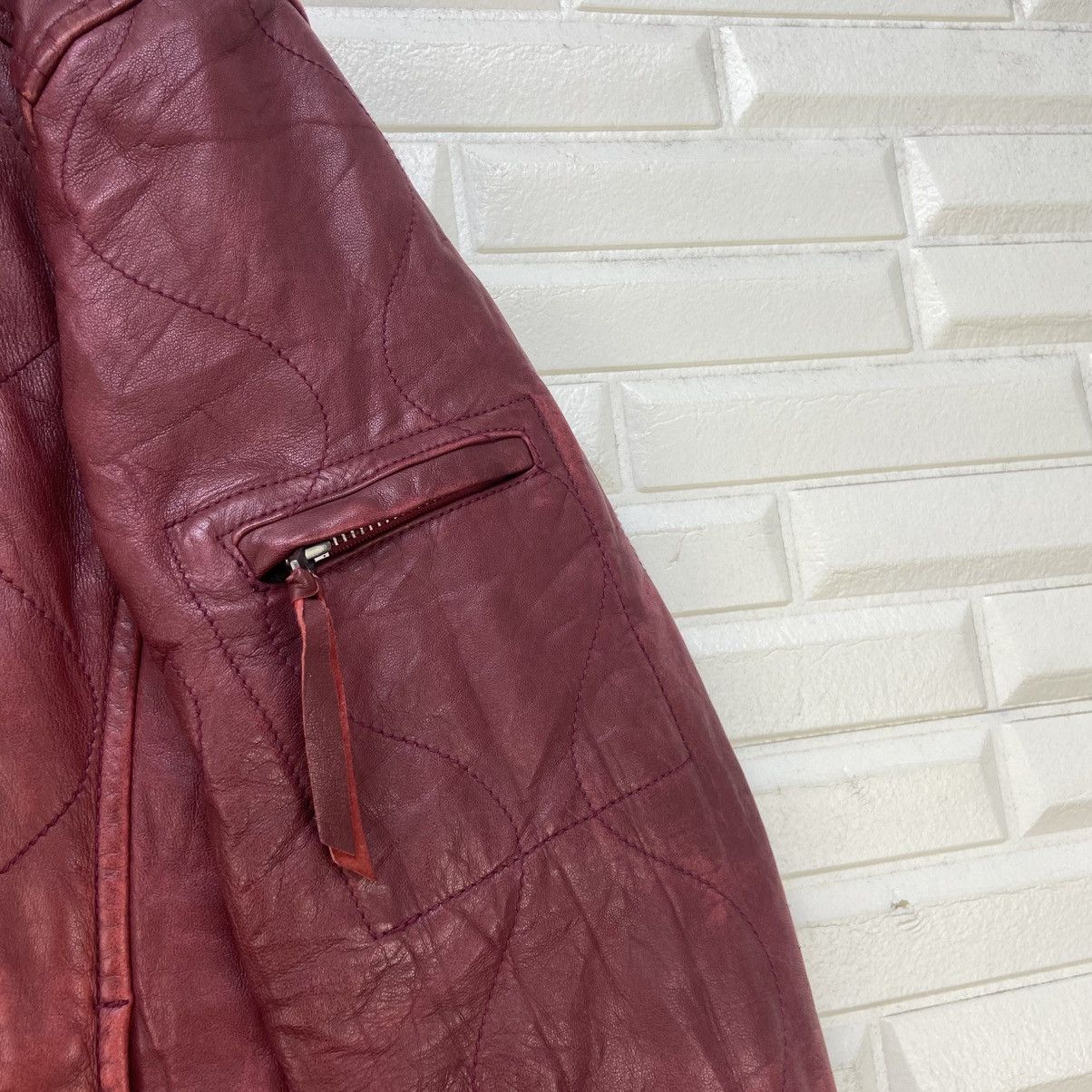Avirex Avirex Varsity Sheepskin Leather Biker Jacket Size US S / EU 44-46 / 1 - 6 Thumbnail